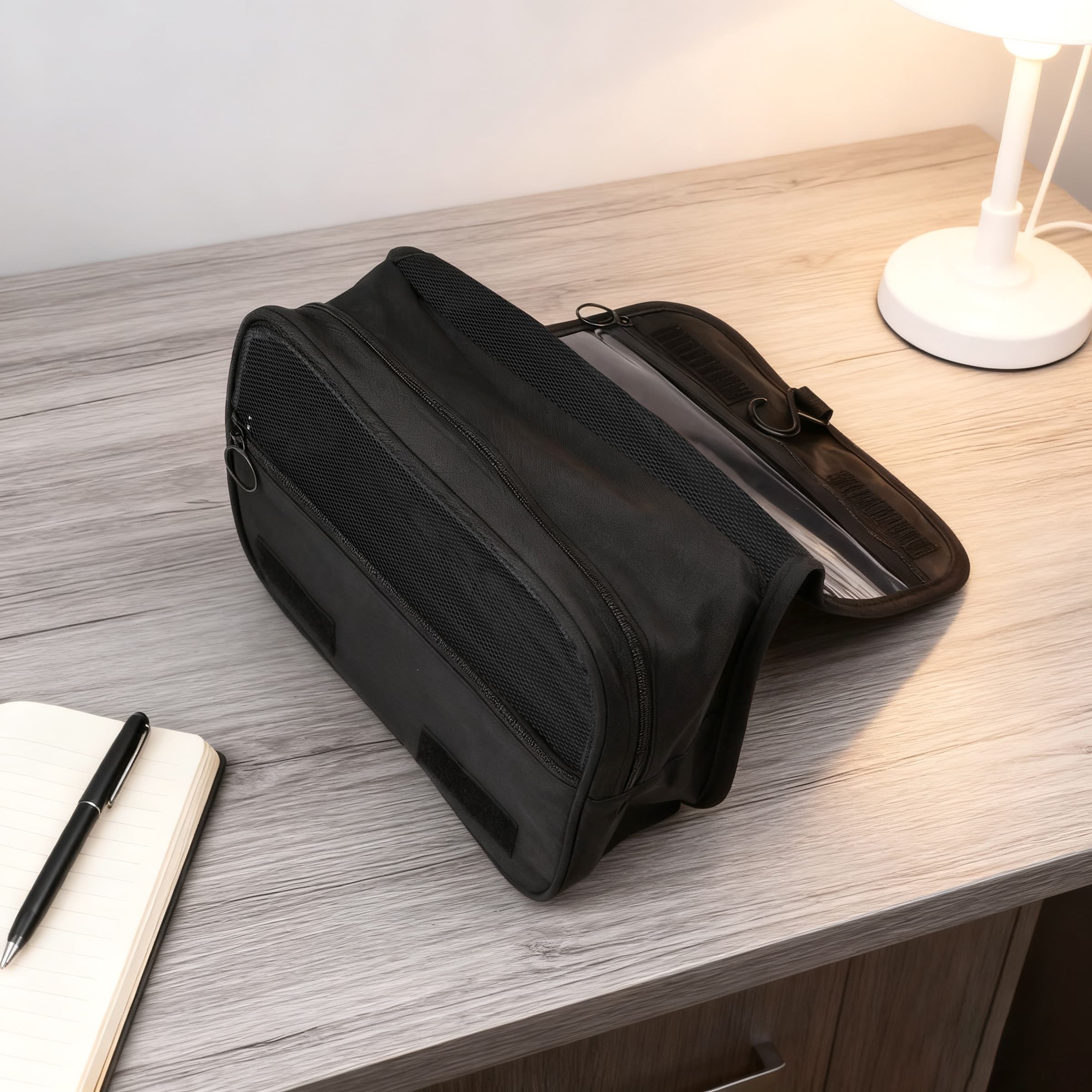 Foldable Travel Toiletry Bag W/ Hanging Hook & Handle thumbnail 3