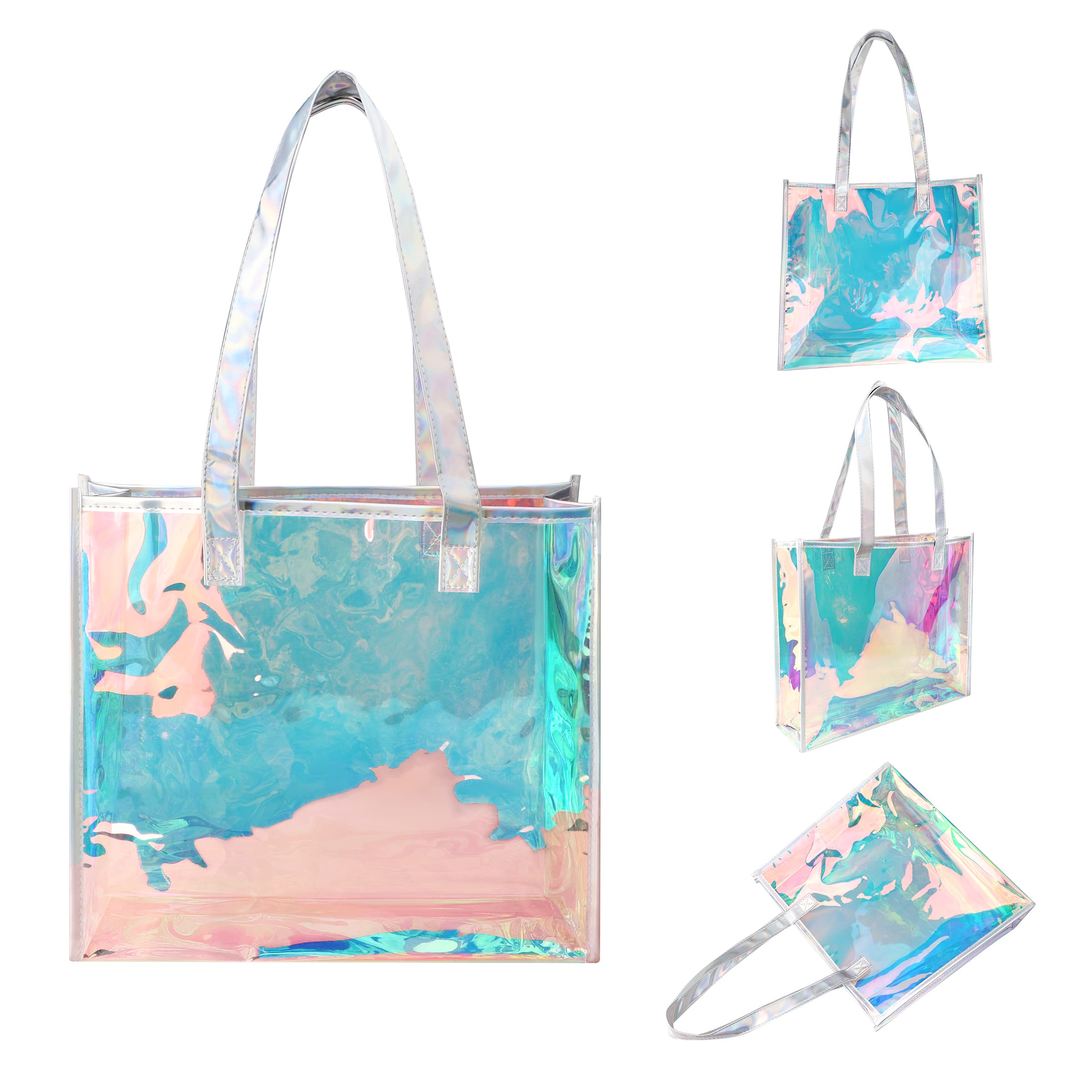 Waterproof TPU Holographic Clear Tote Bag W/ Handle thumbnail 4