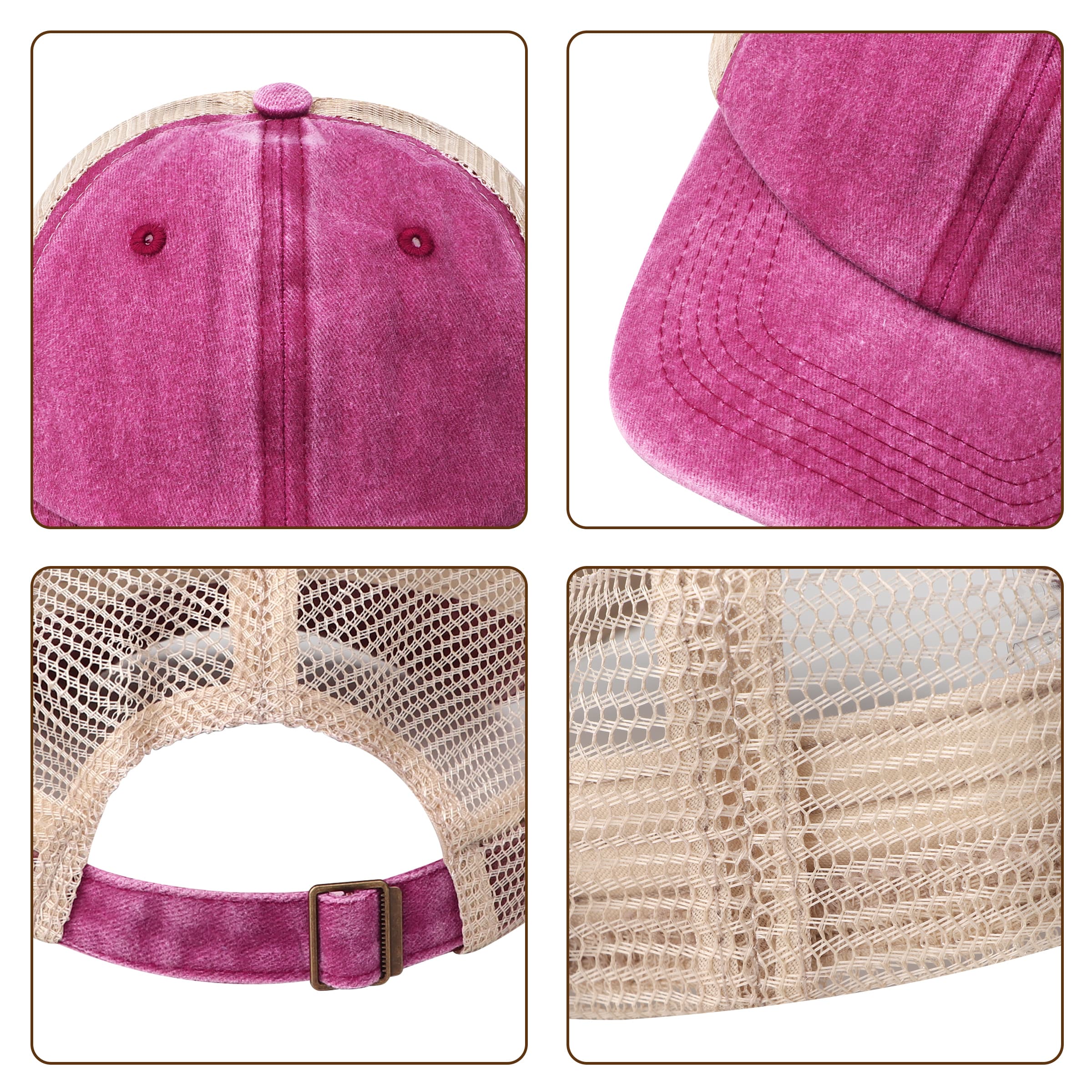 6 Panel Washed Cotton Trucker Hat W/ Mesh Back thumbnail 4