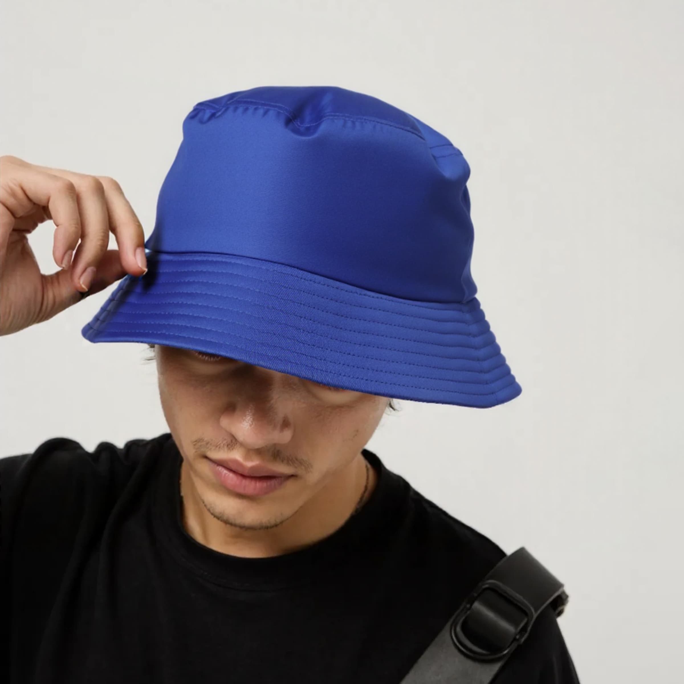 Unisex Cotton Wide Brim Sun Bucket Hat W/ Adjustable Strap