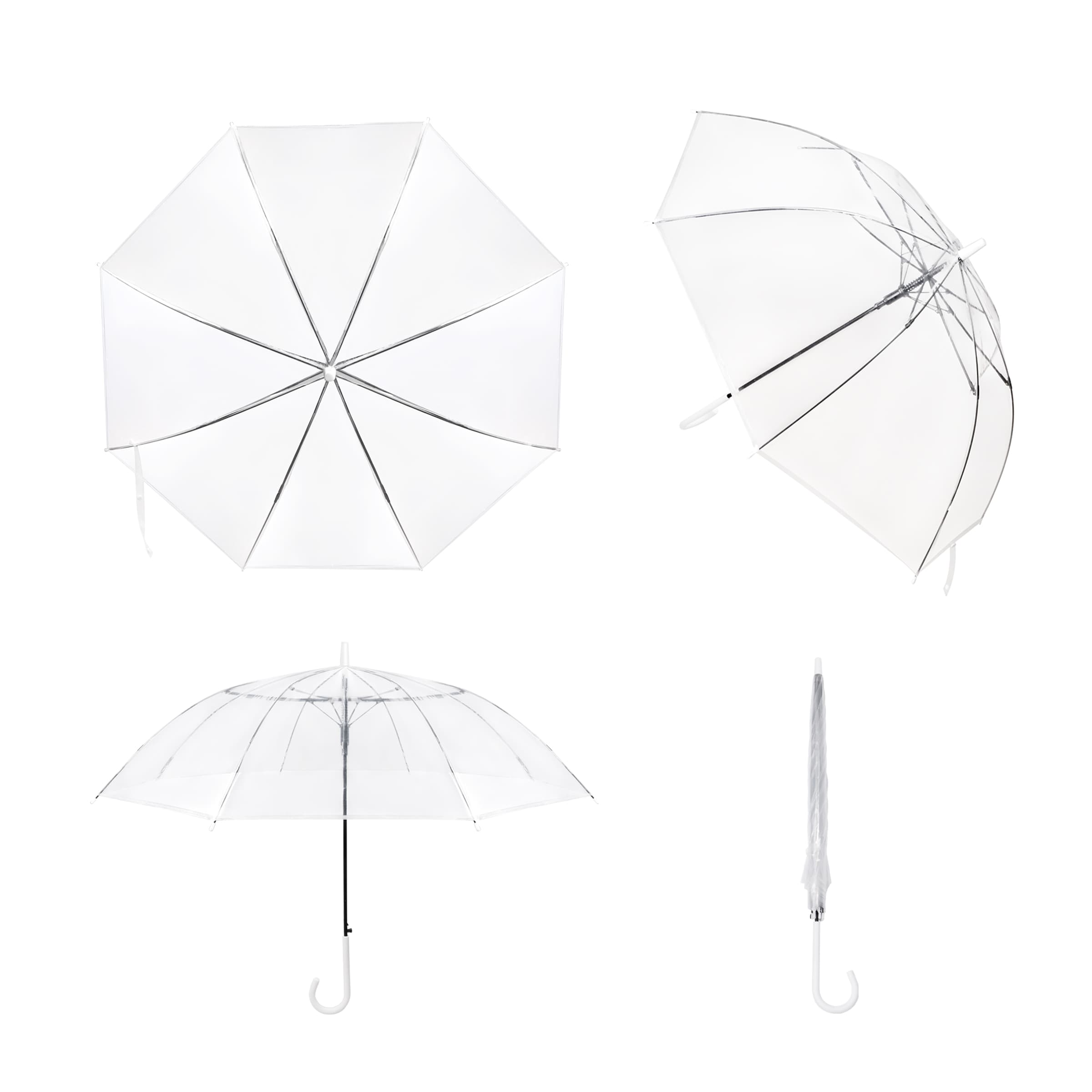 46"Arc Auto Open Clear Umbrella W/ Reinforced Frame