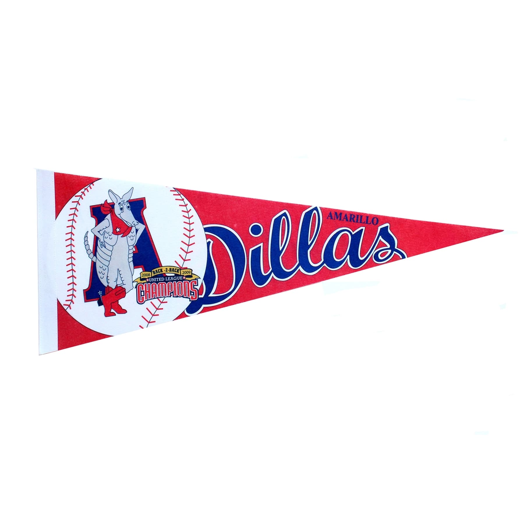 4" x 10" Single-Faced Felt Pennant Flag w/ Sewn Strip