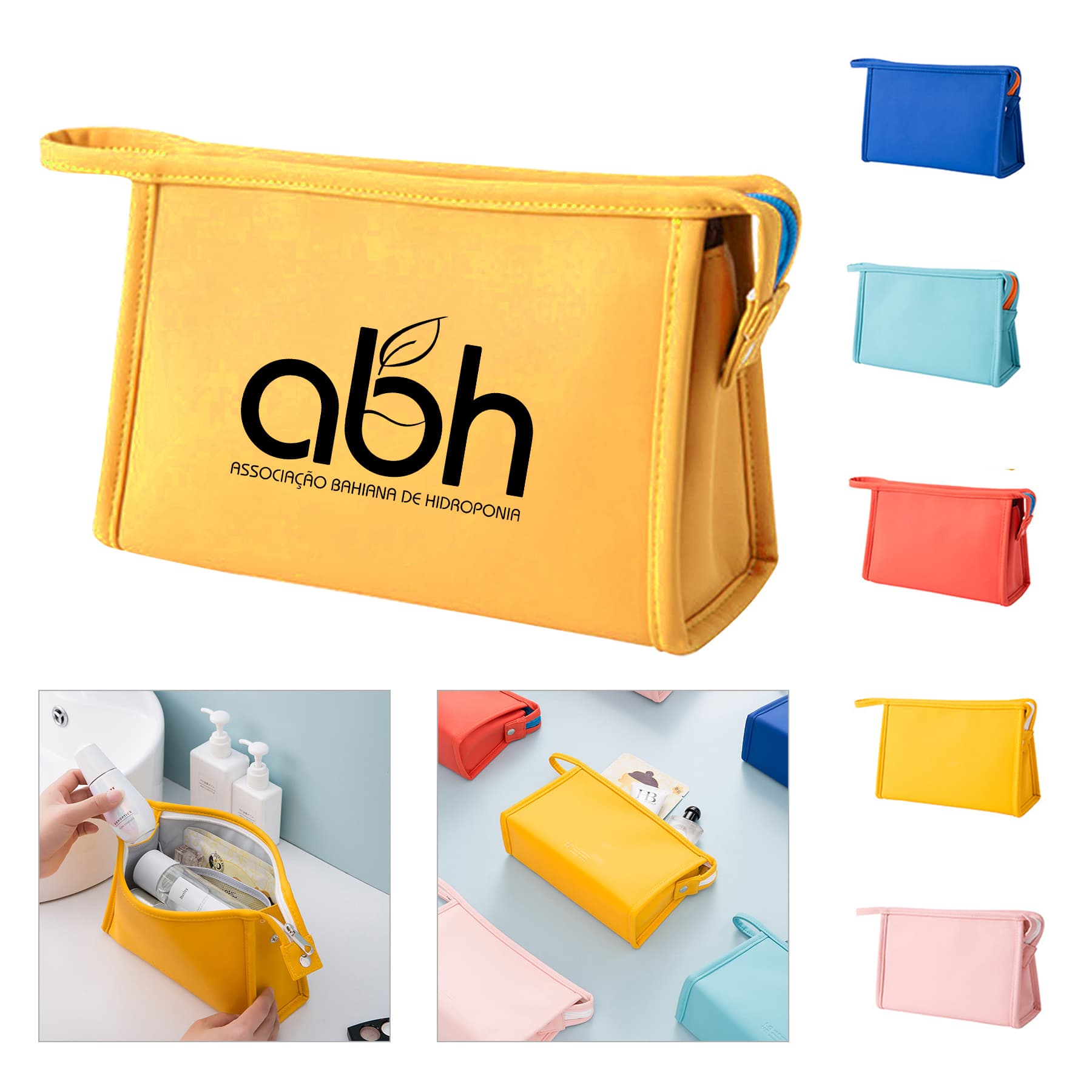 Portable Waterproof Pu Leather Cosmetic Bag