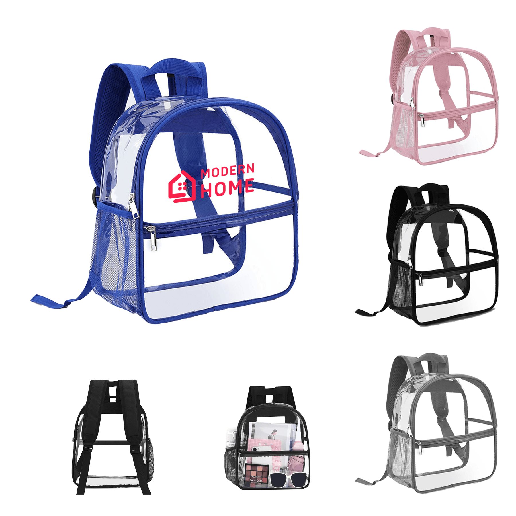 Clear Backpack with Wider Shoulder Straps