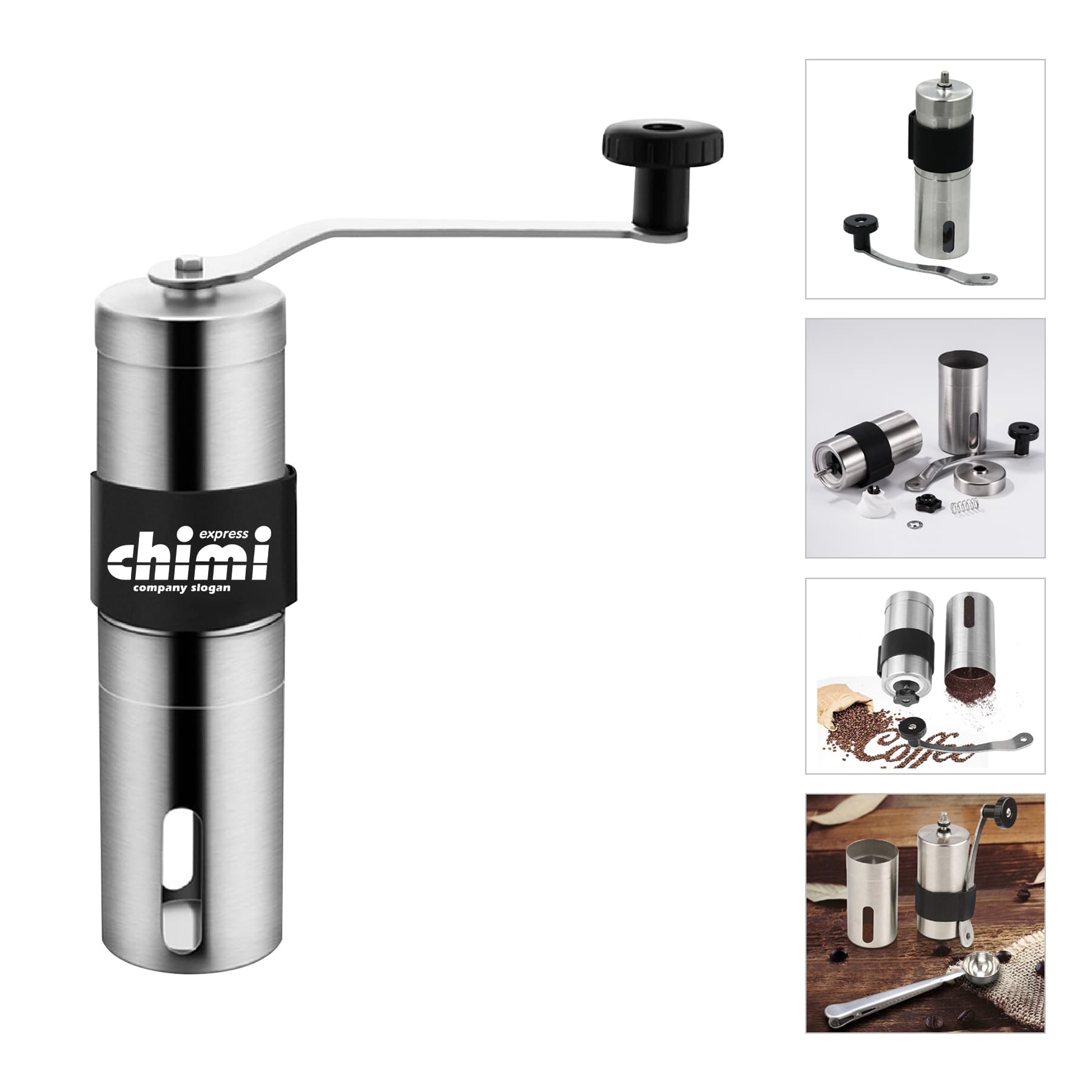 Stainless Steel Hand Coffee Grinder With Adjustable Setting