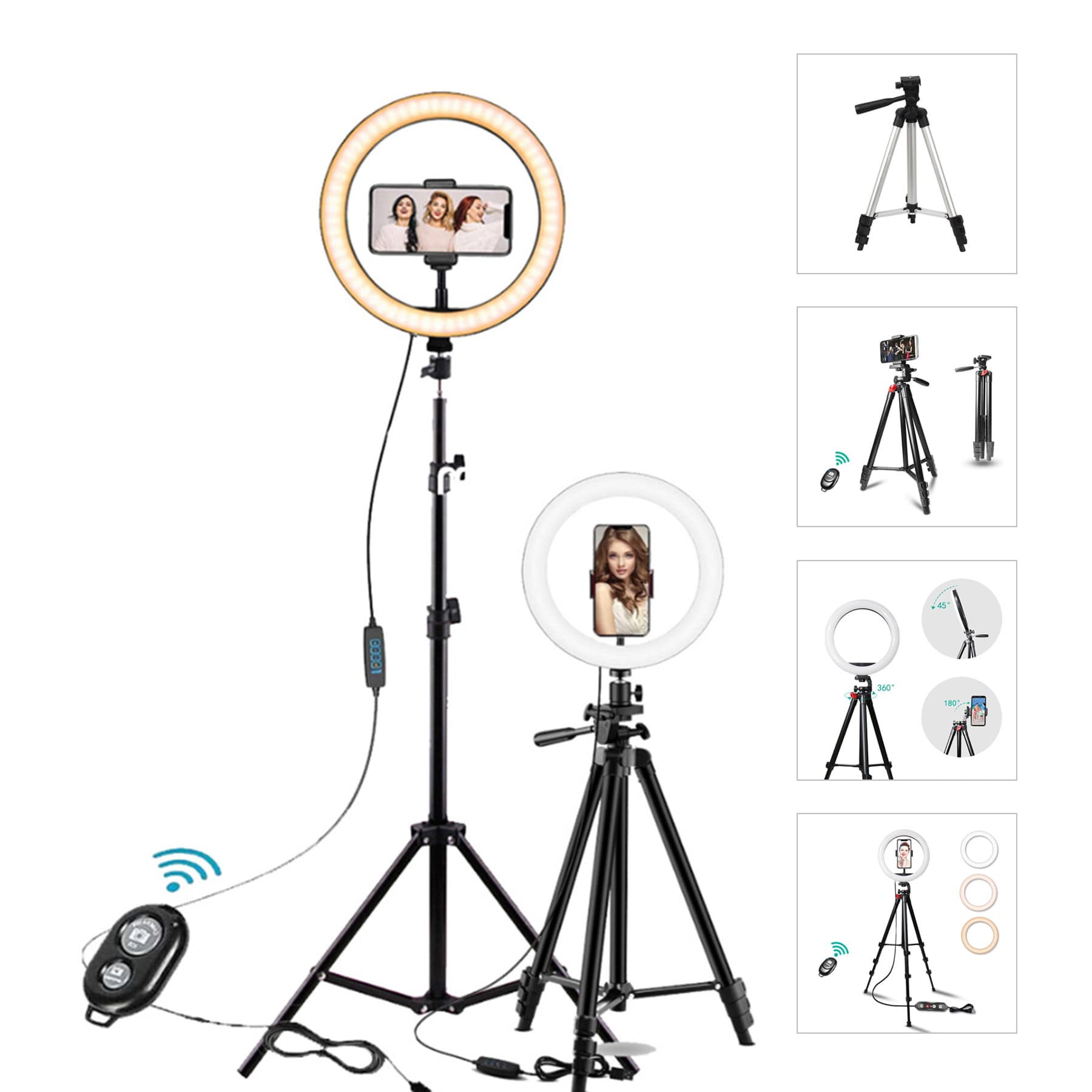 LED Selfie Ring Fill Light w/ Tripod Stand