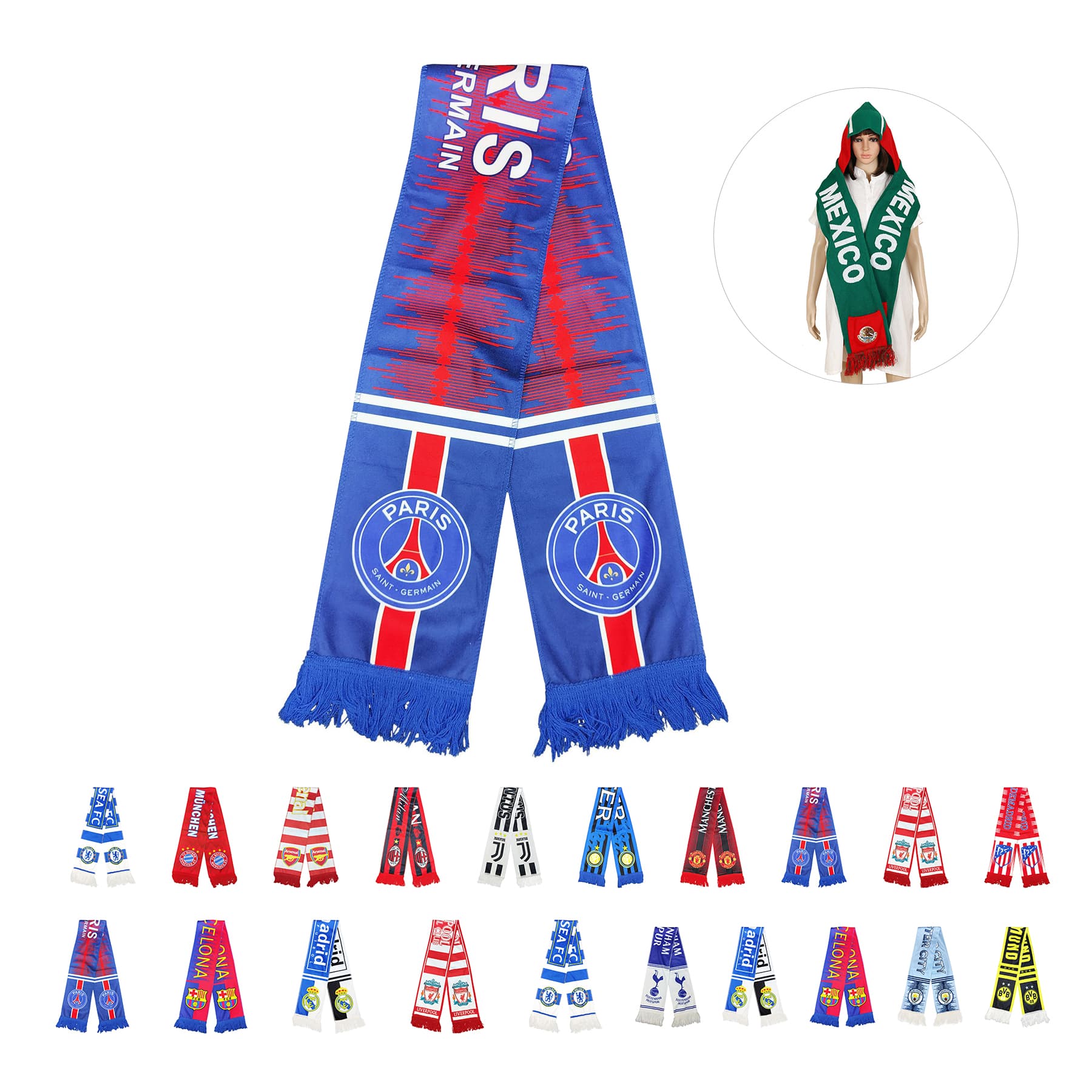 Custom Soccer Fan Scarves