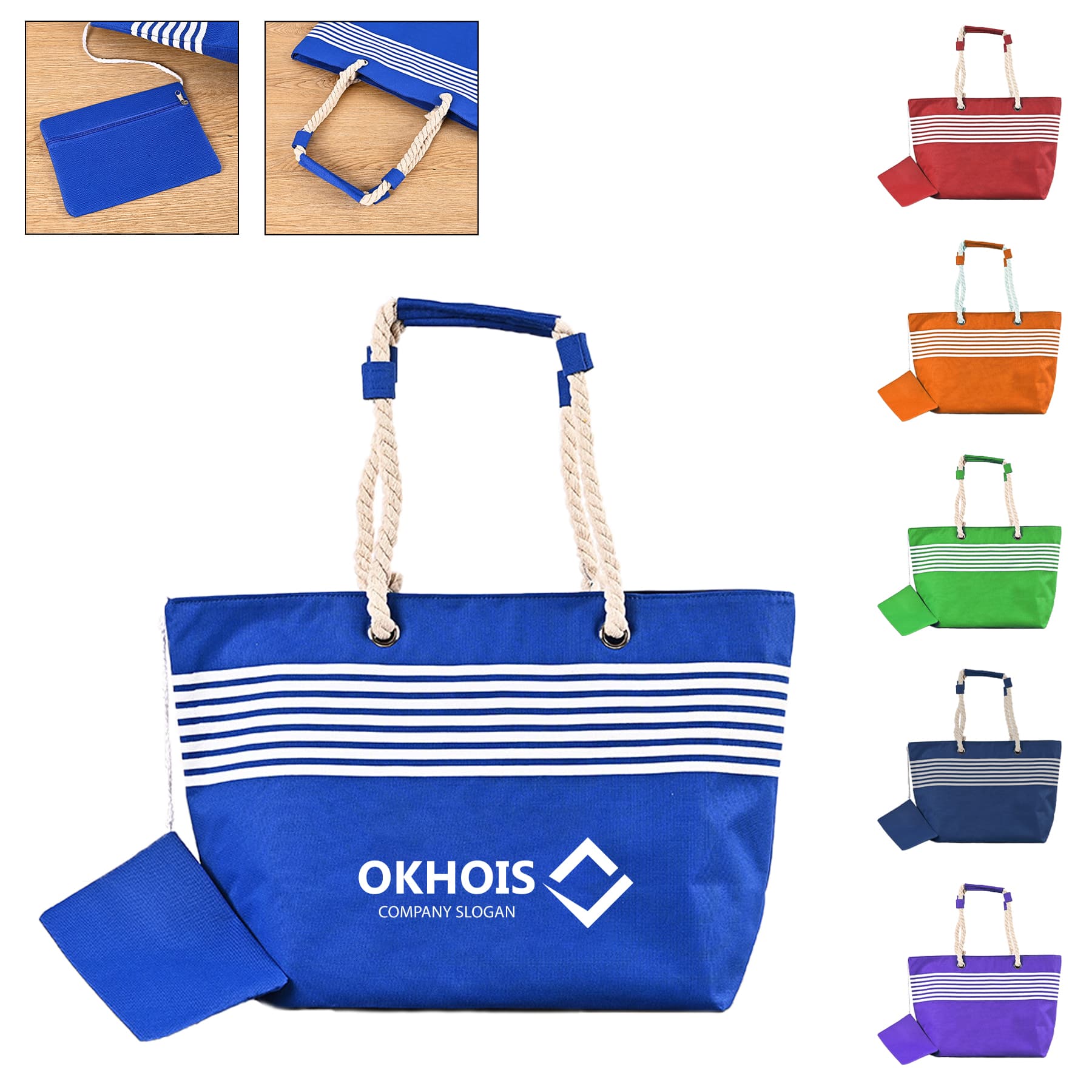 Convenient portable canvas bag with small coin purse