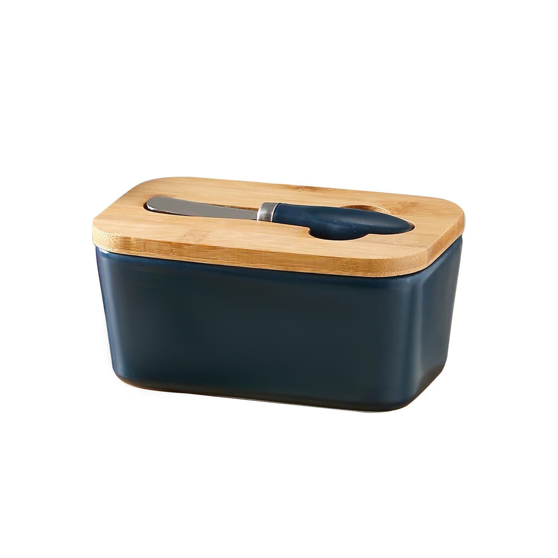 Ceramic Western-style cheese box with knife