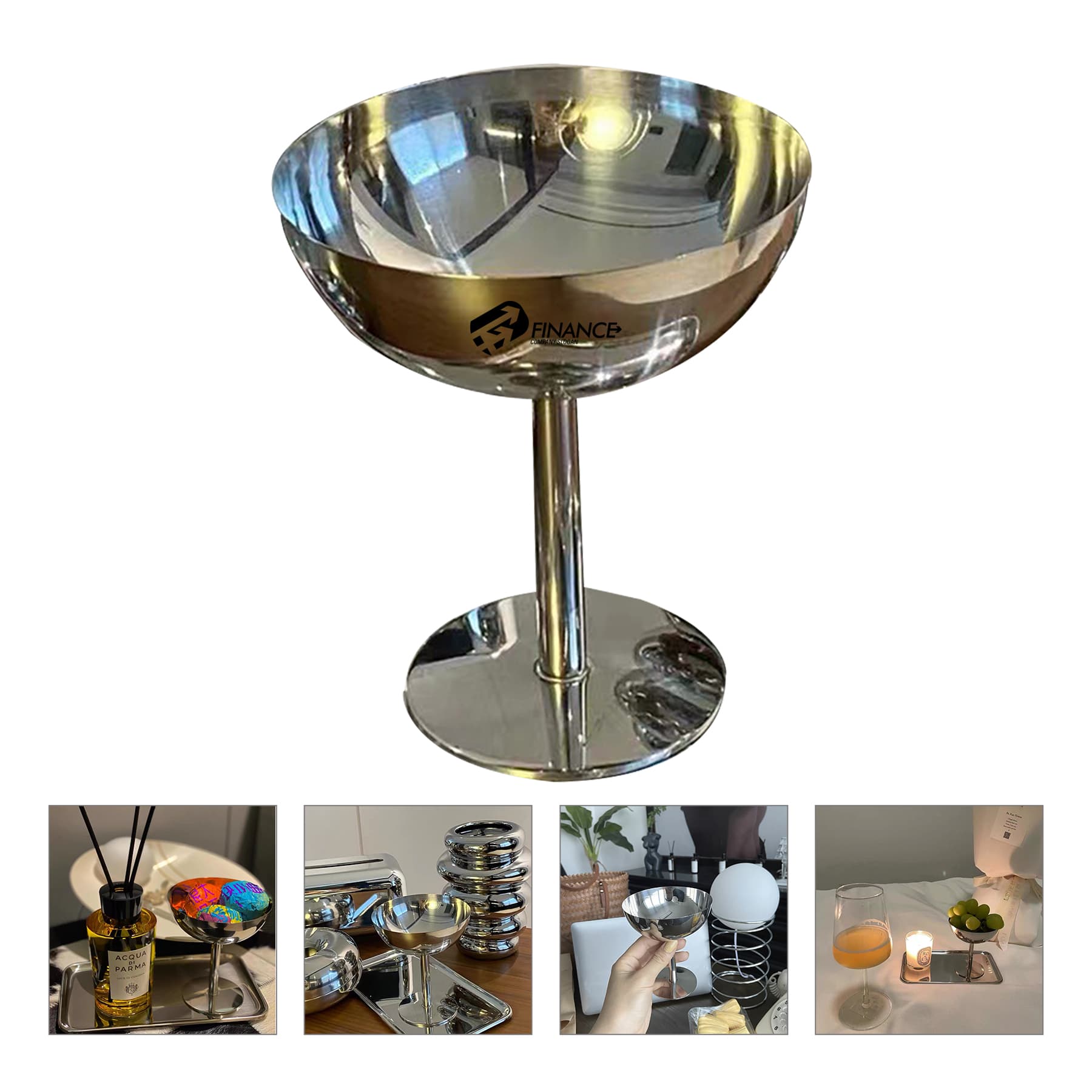 Stainless steel ice cream goblet