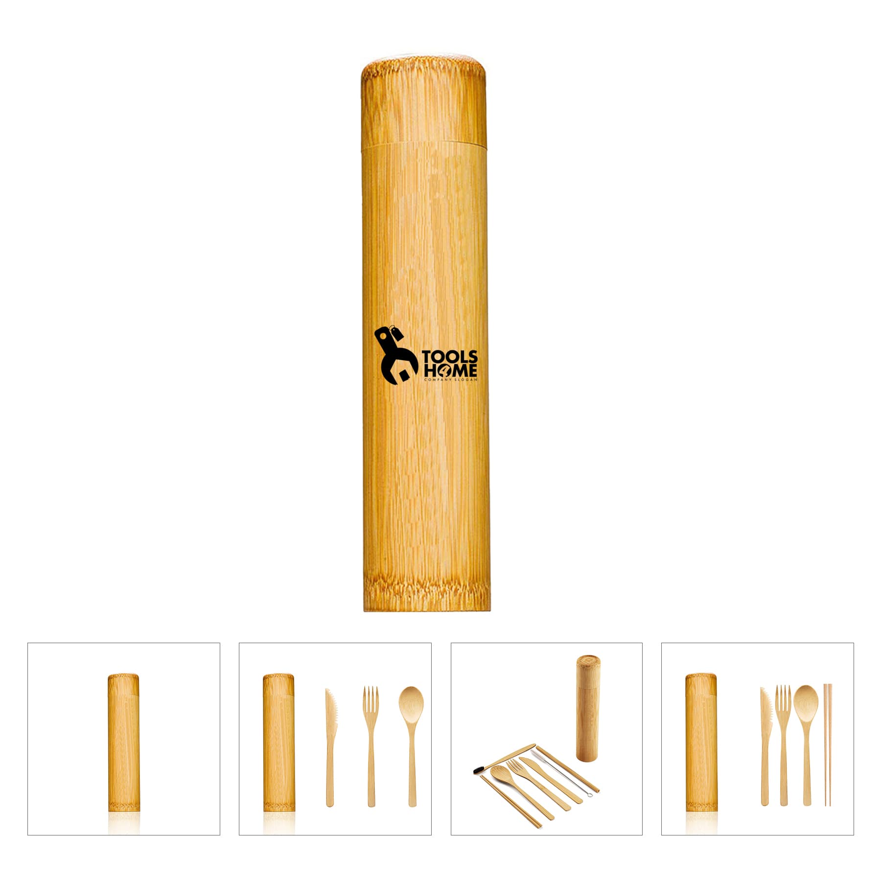 3 in1 Bamboo Cutlery Set