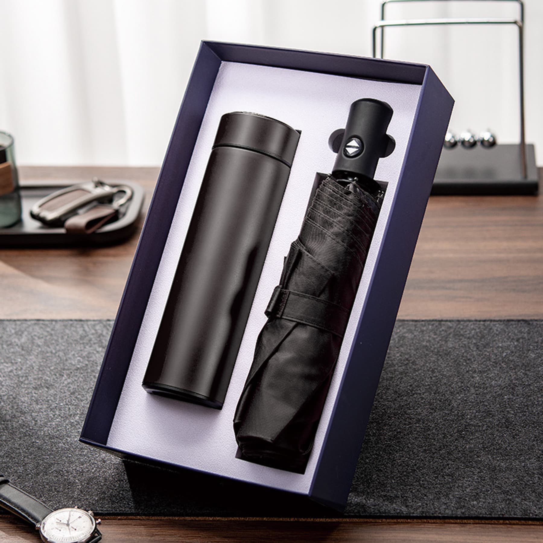 2-in-1 High Quality Umbrella and Thermos Business Gift Set