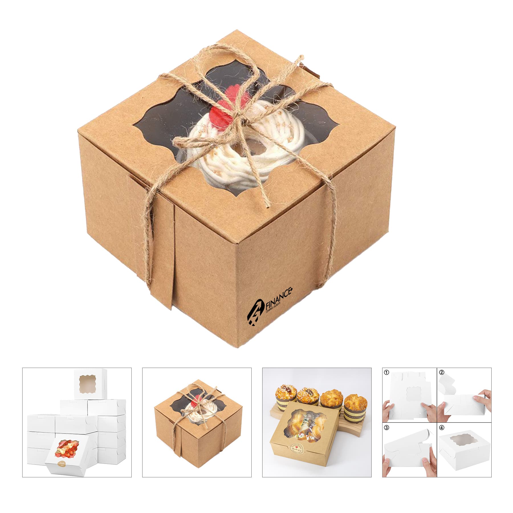 Wave Window Macaron Cake Packaging Carton