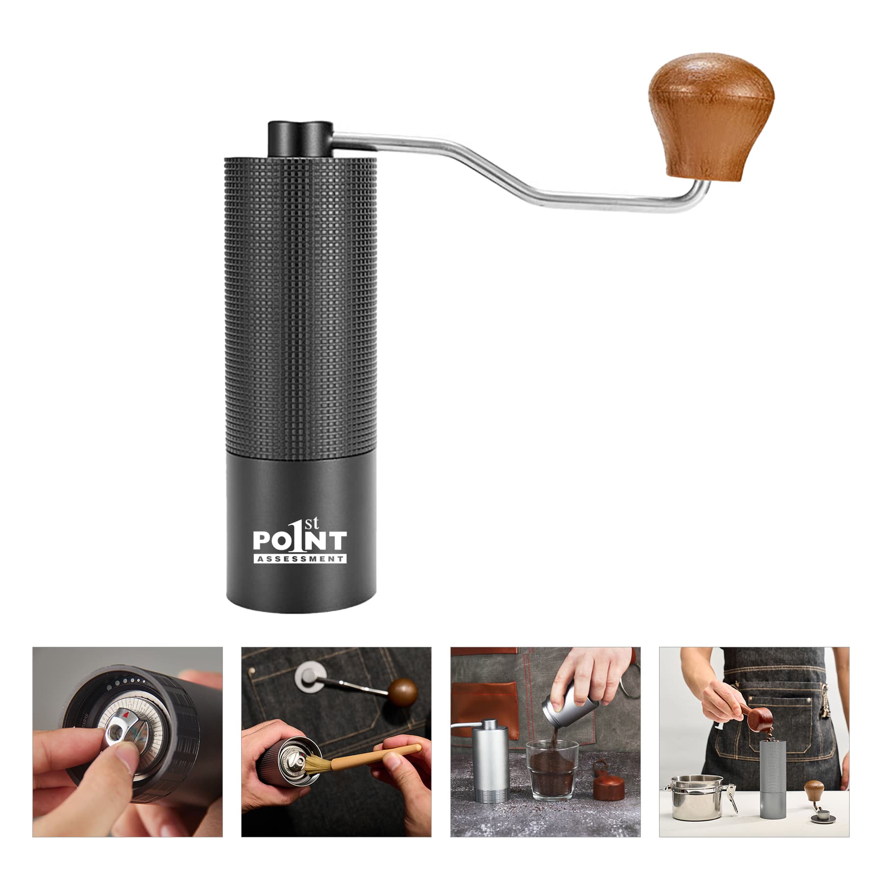 Stainless Steel Manual Burr Hand Coffee Grinder with Crank