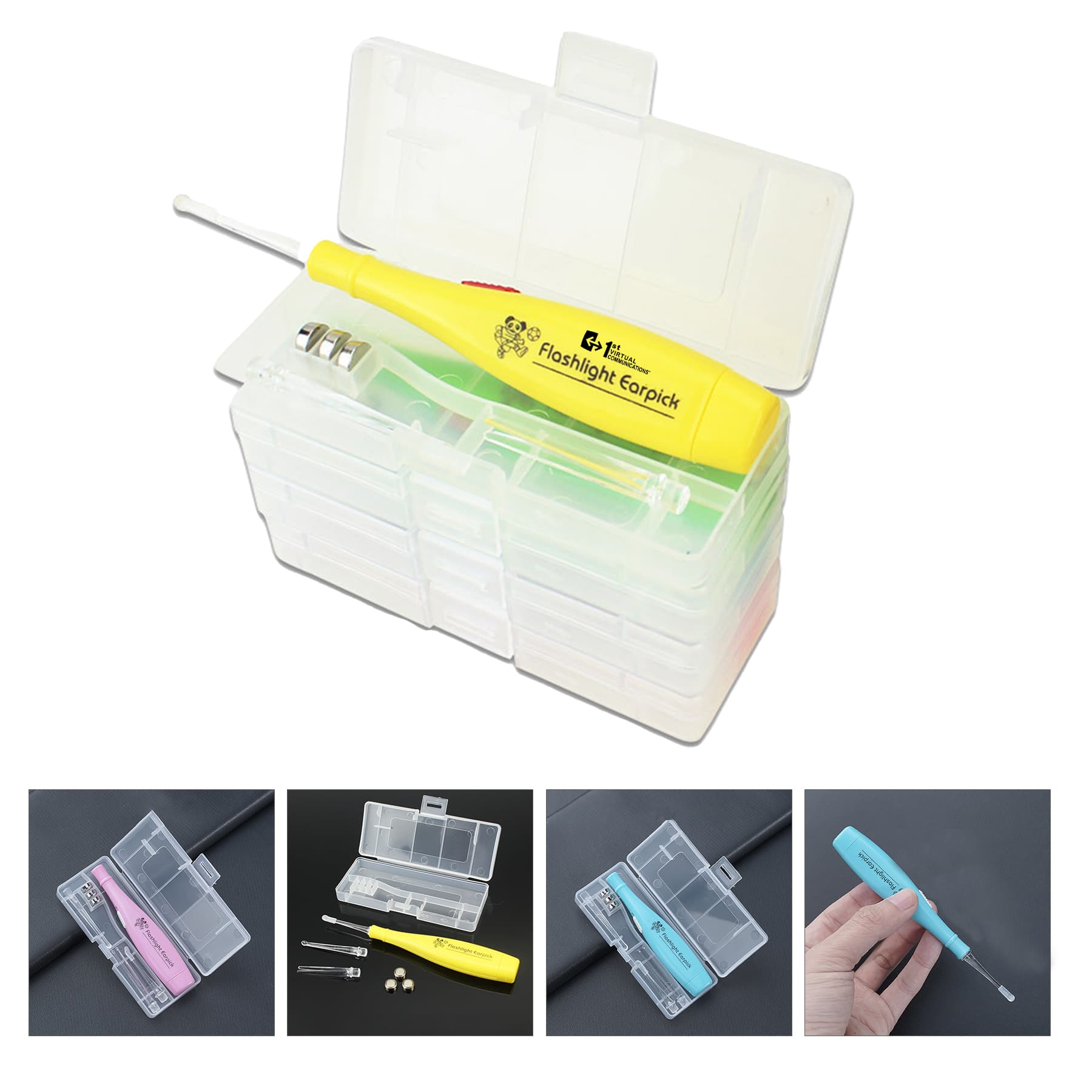 Plastic Colorful Flashlight Ear Pick