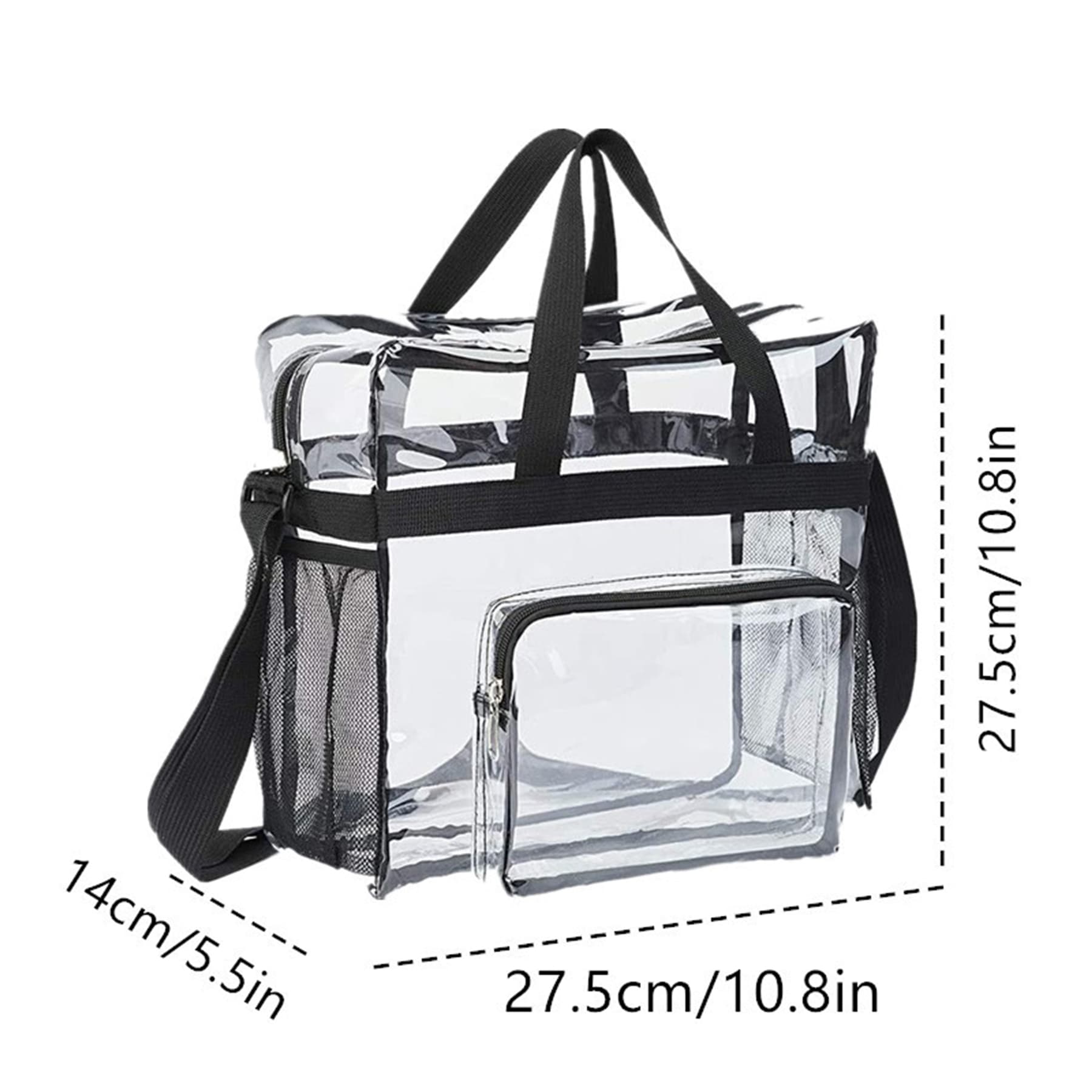 Stadium Approved Clear Tote Bag with Zipper Pocket