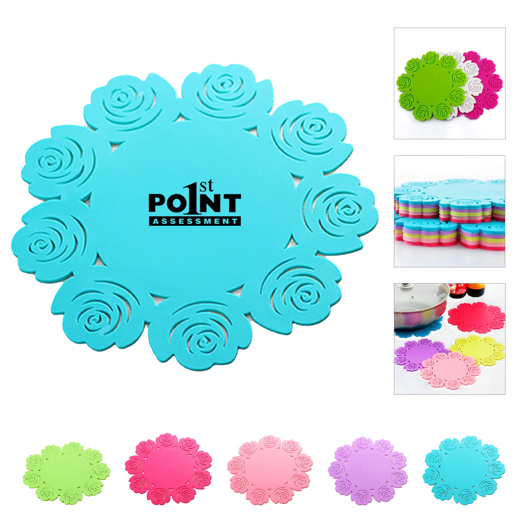 Rose Heat Resistant Coffee Cup Silicone Coaster Pad Mat