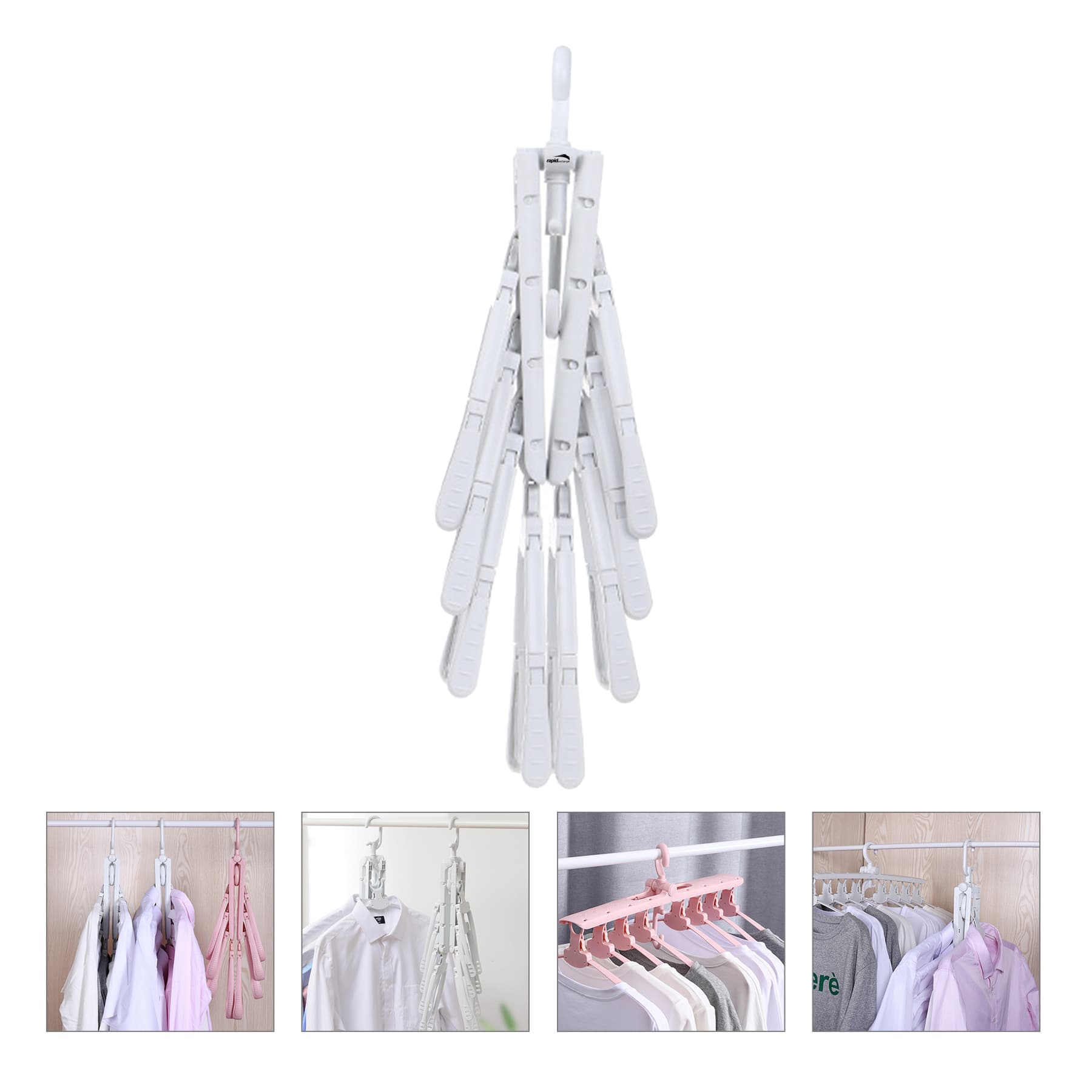 Multi-Functional Folding Plastic Clothes Hanger