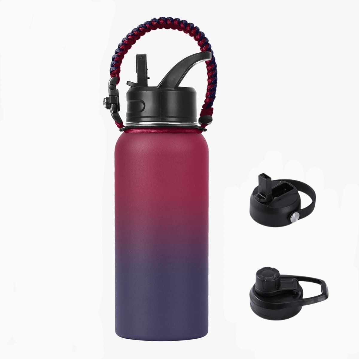 32 oz Stainless steel insulated cup with portable woven rope