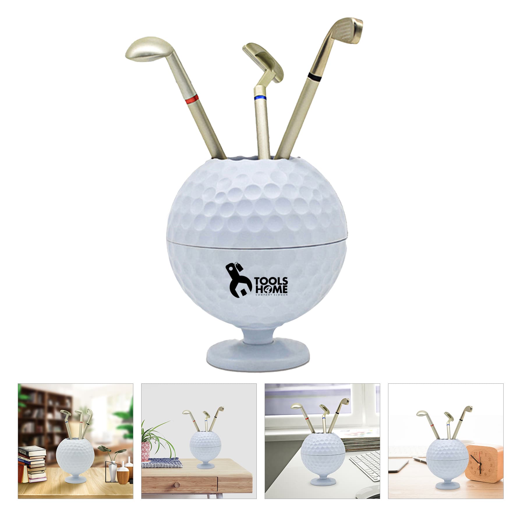Golf Pen Holder Desk Gift