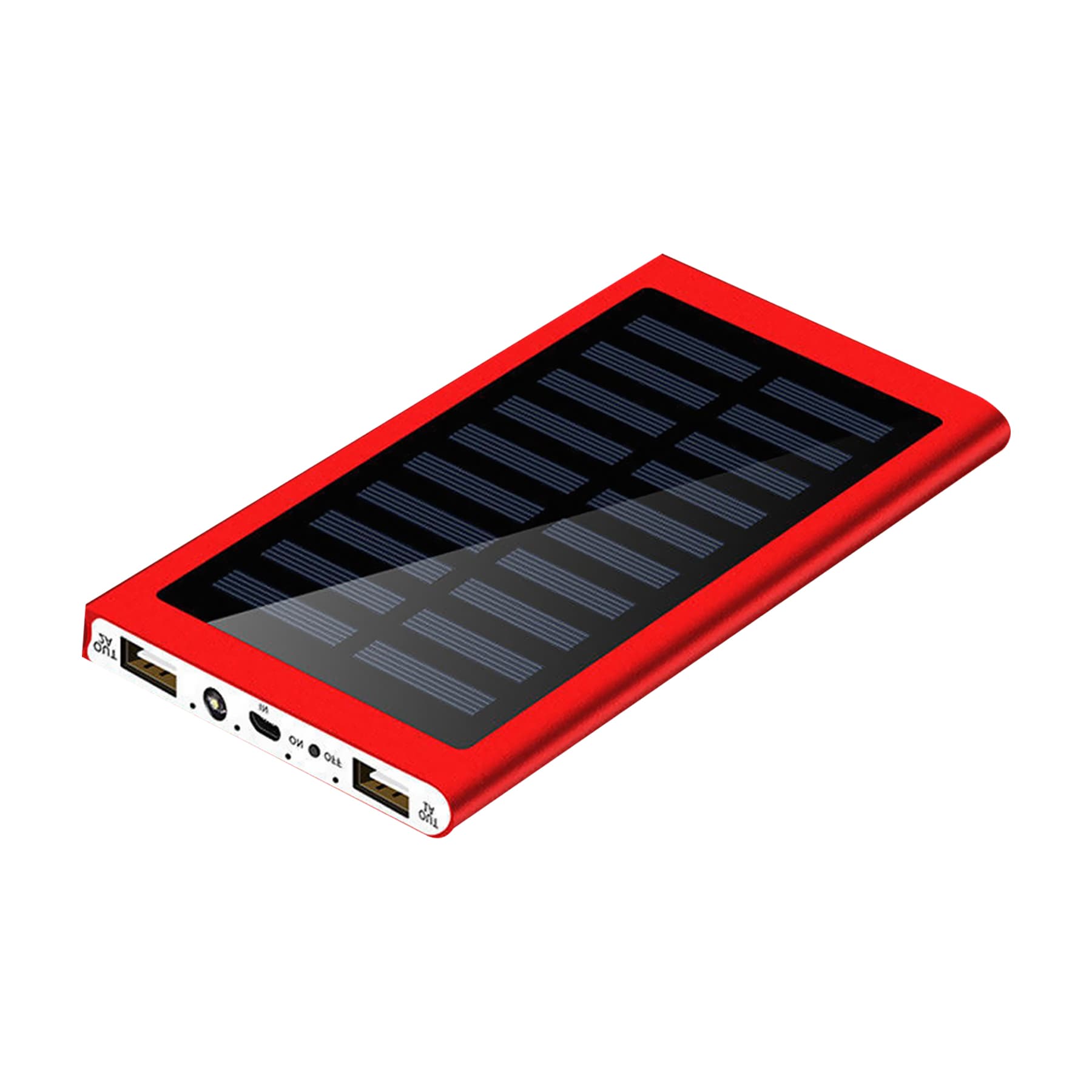 Dual Usb 6000Mah Solar Power Bank With Flashlight