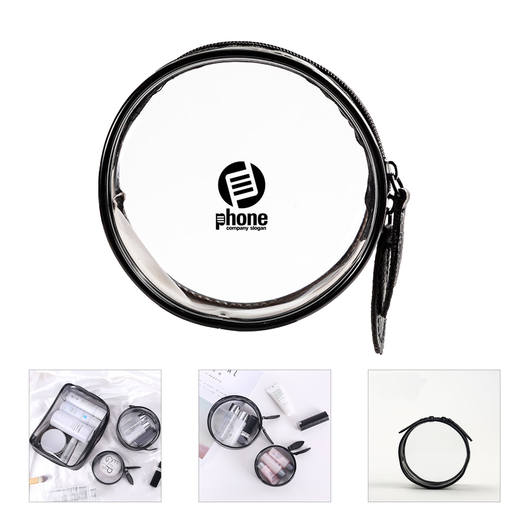 Clear Round Makeup Bag