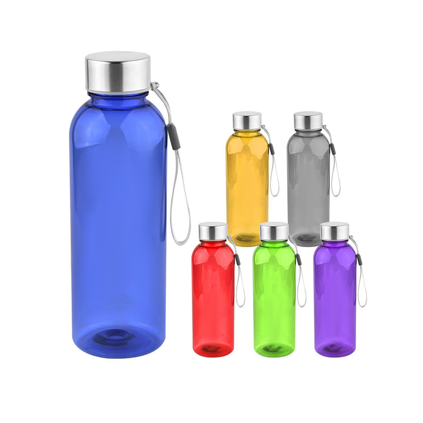 Clear Water Bottles with Lanyard