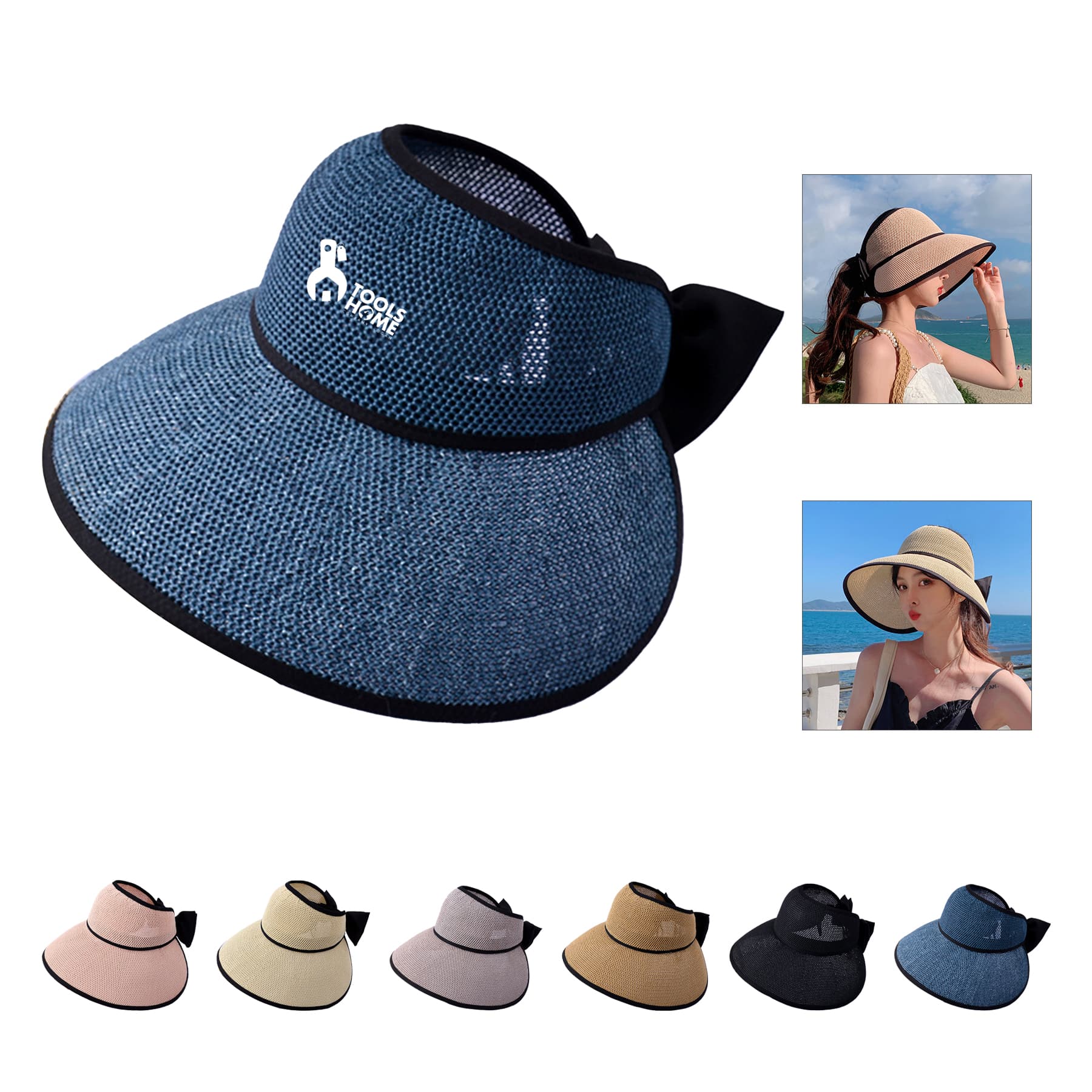 Straw Wide Brim Sun Visor Hat