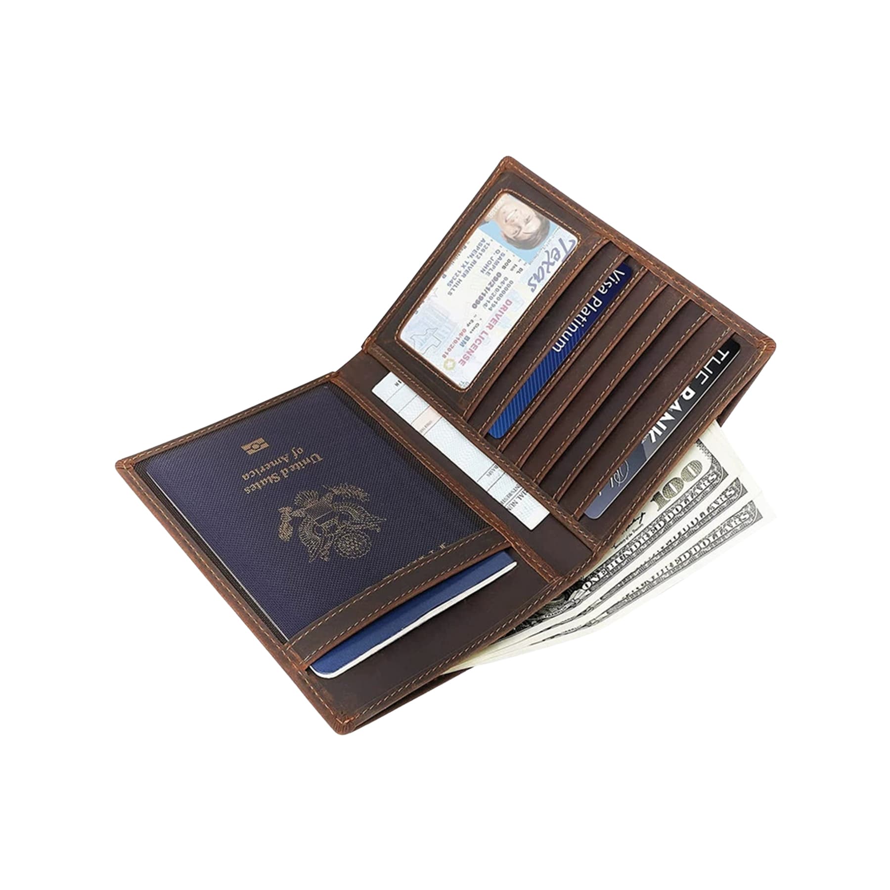 Leather Passport Holder Travel Wallet