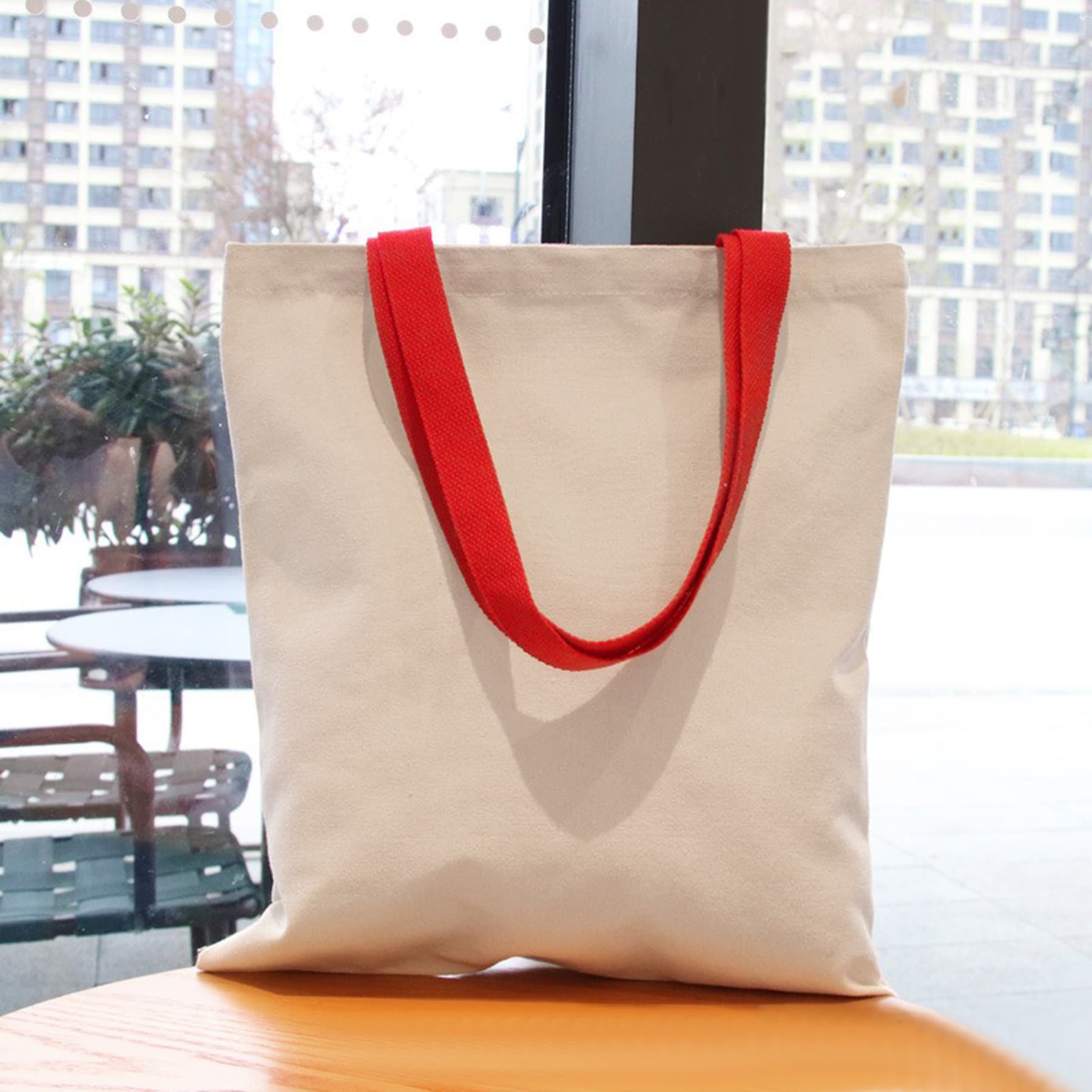 Promotional shopping canvas tote bag