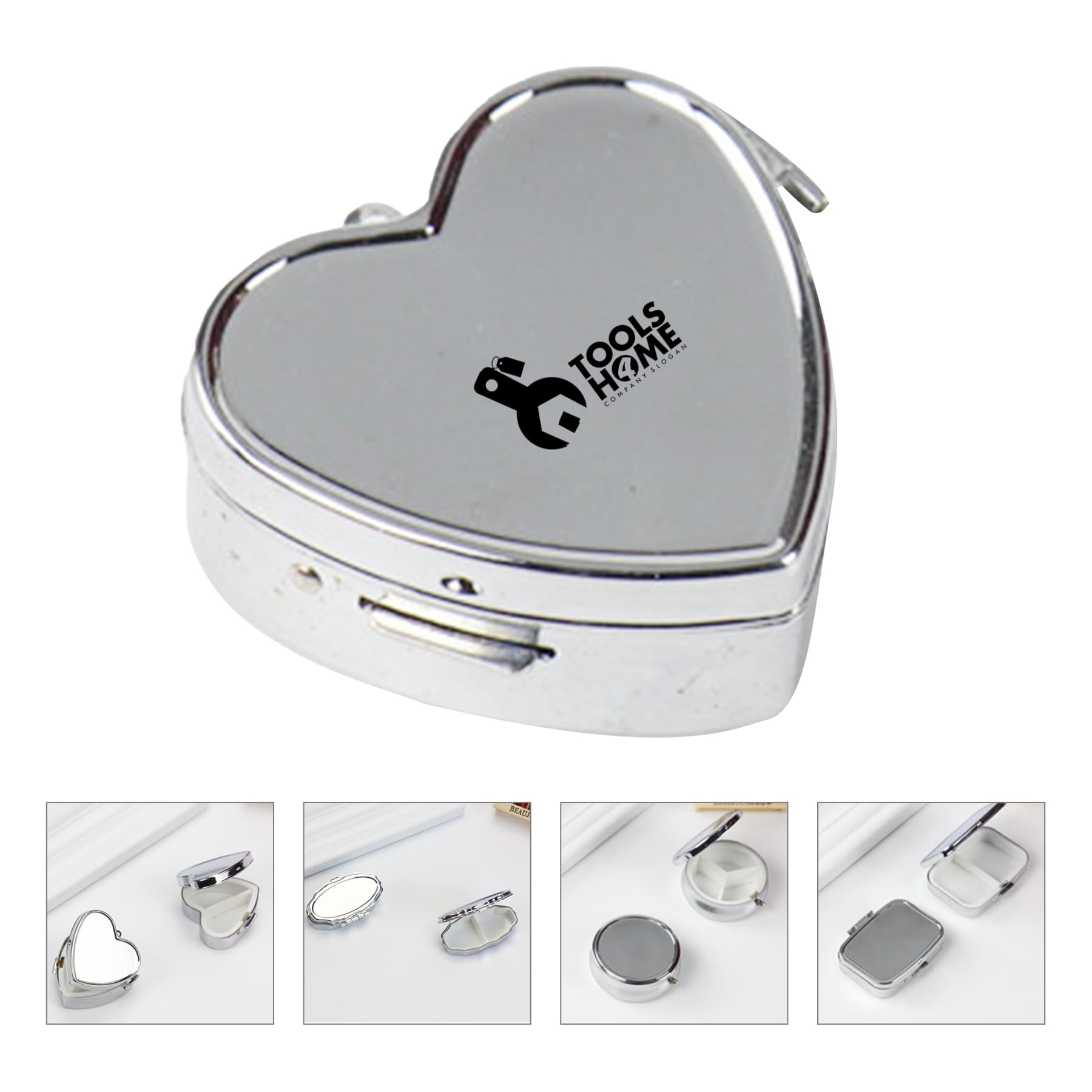 Heart-Shaped Pill Case Keychain