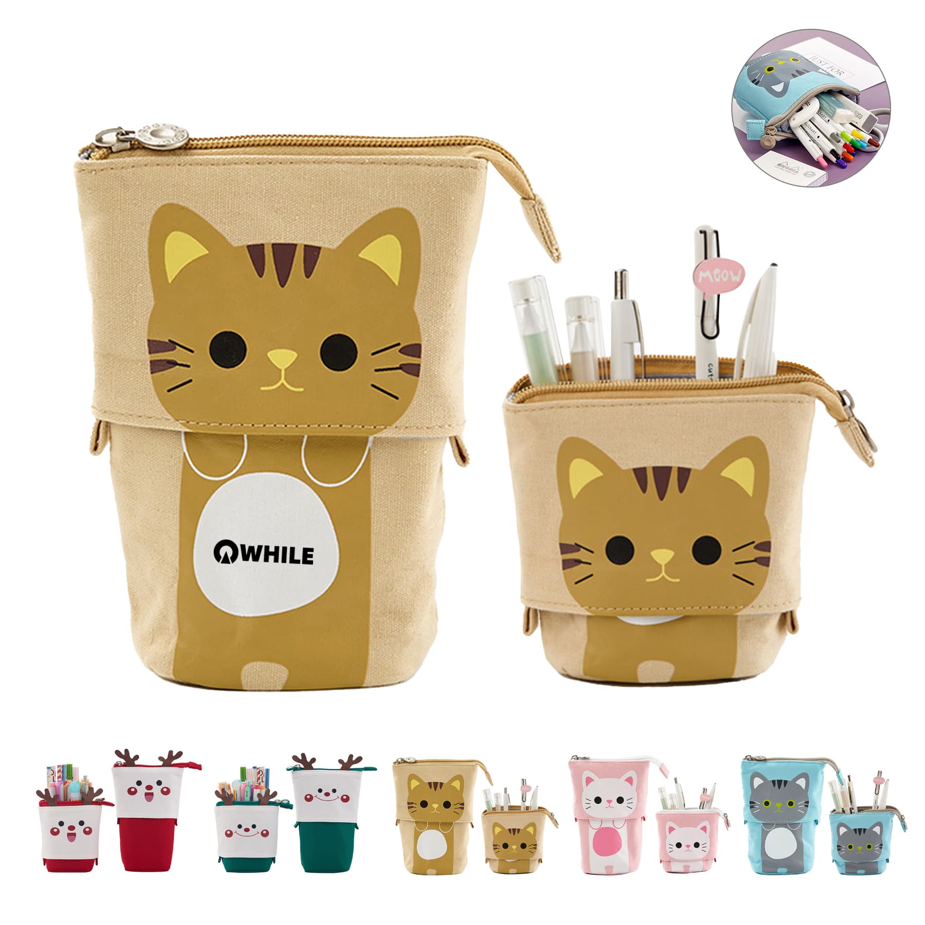 Cartoon Telescopic Pouch Pen Case Desk