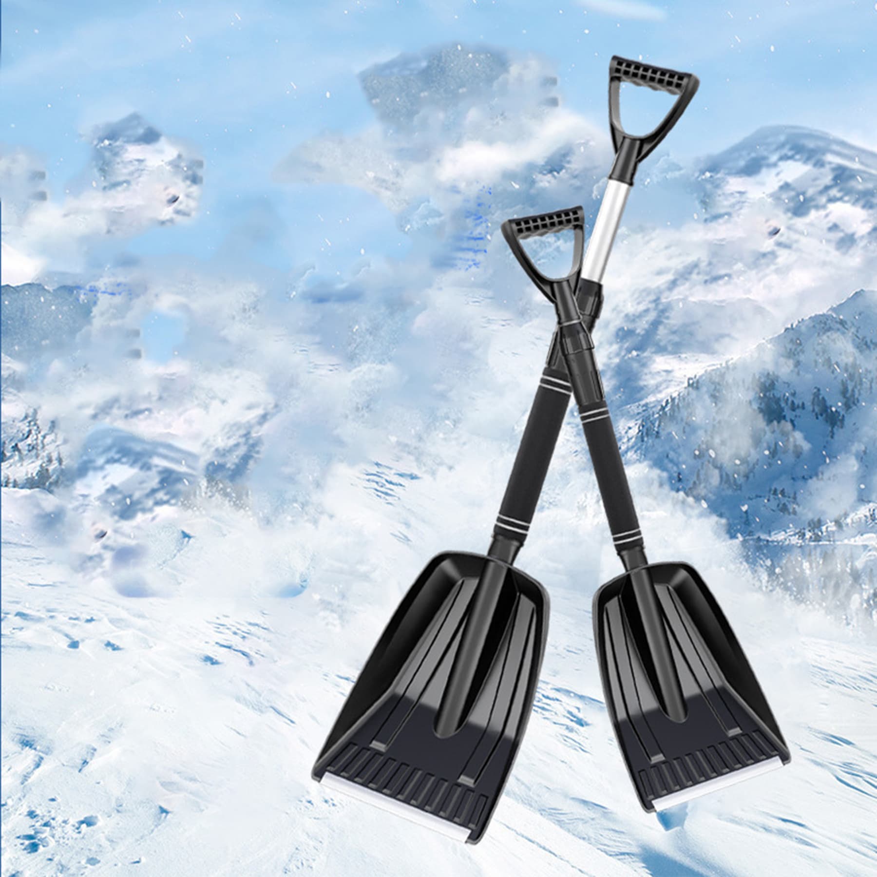 3-in-1 Snow Shovel Brush Ice Scraper