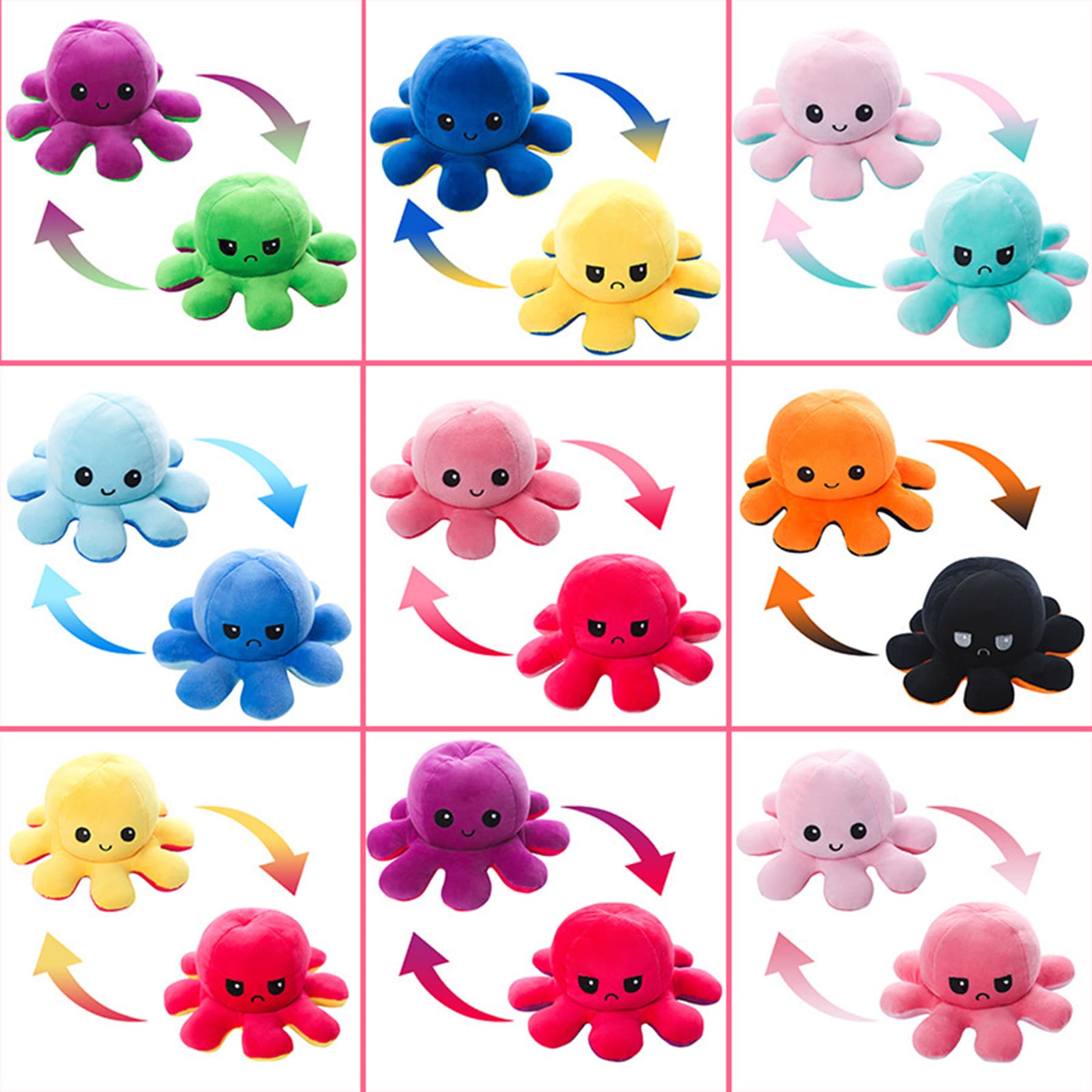 Reversible Octopus Plush Toy