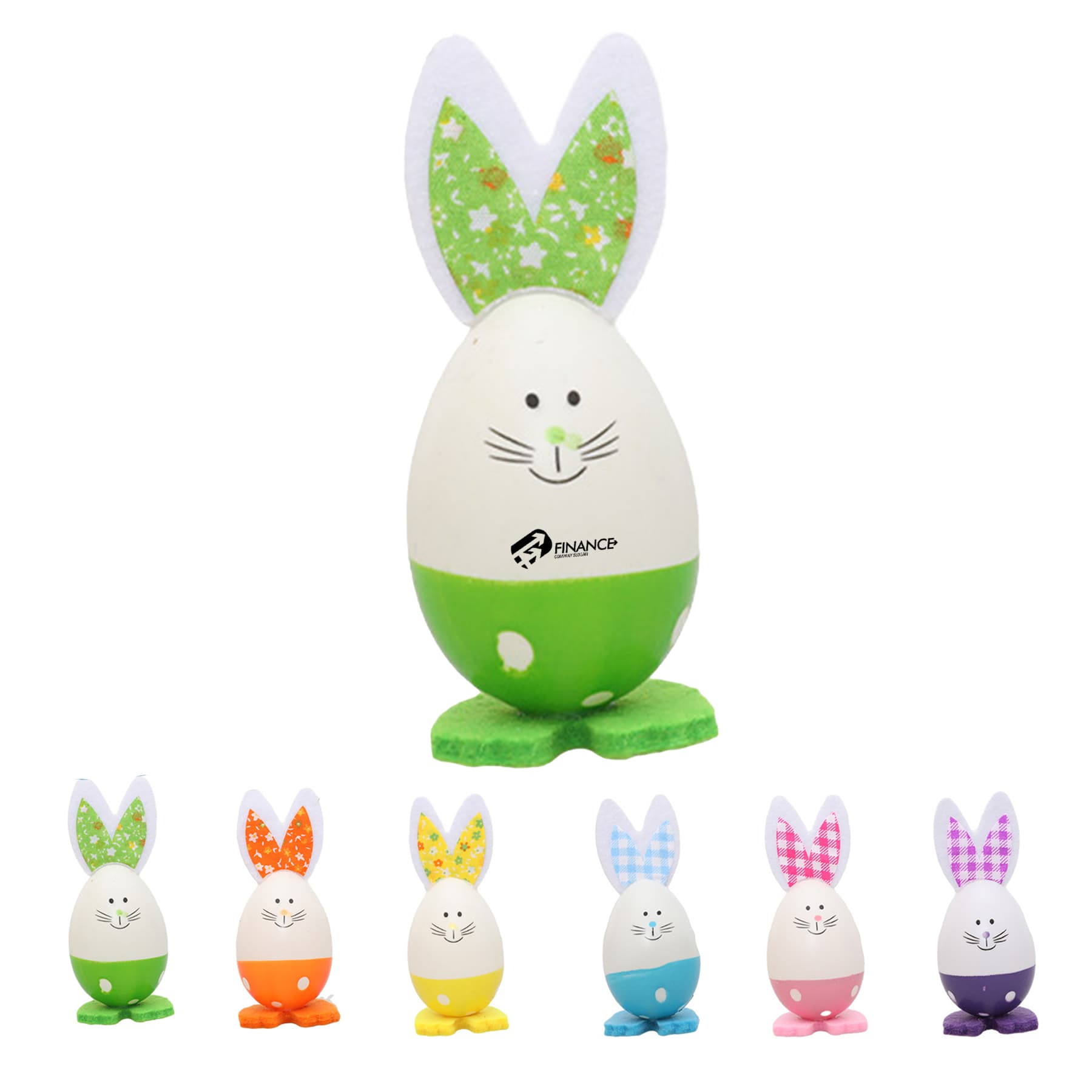 3pcs Painted Easter Bunny Eggs