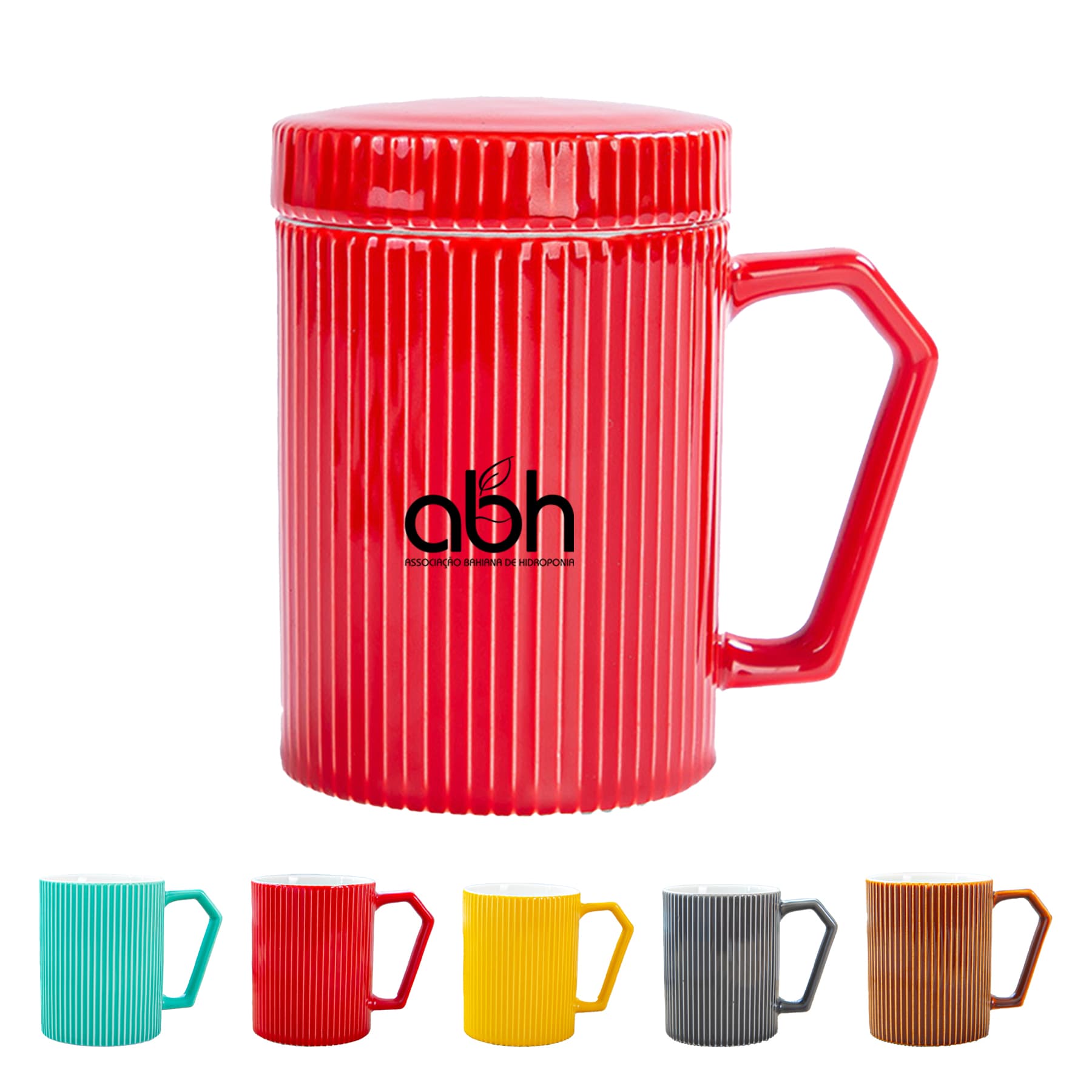 Custom 12 Oz Creative Striped Ceramic Mug