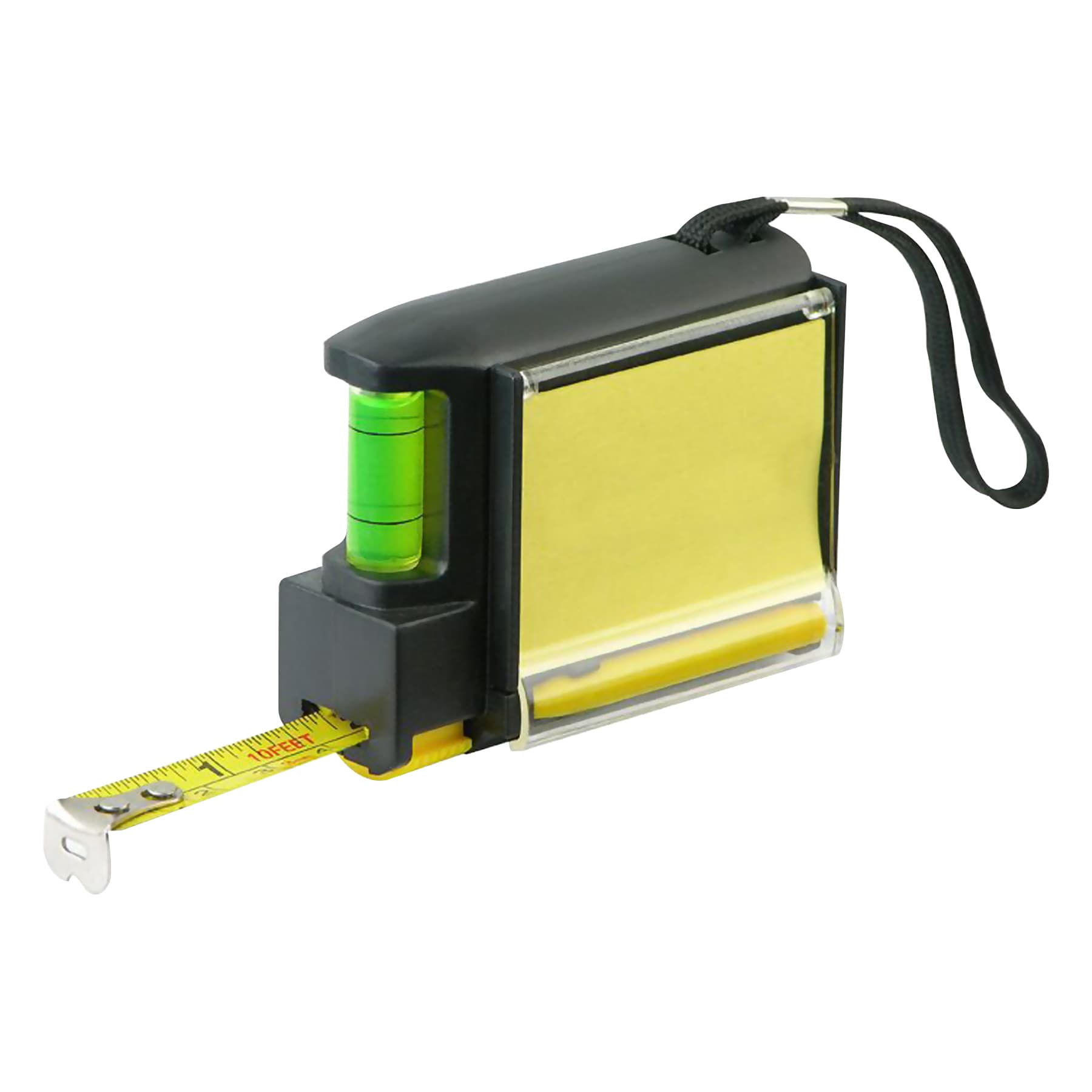 Tape Measure w/Notepad, Pen, Level & Belt Clip