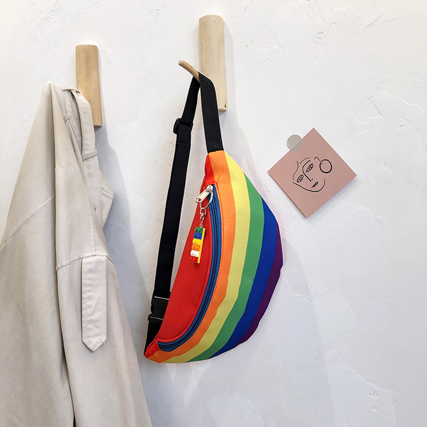 Nylon Rainbow Fanny Pack