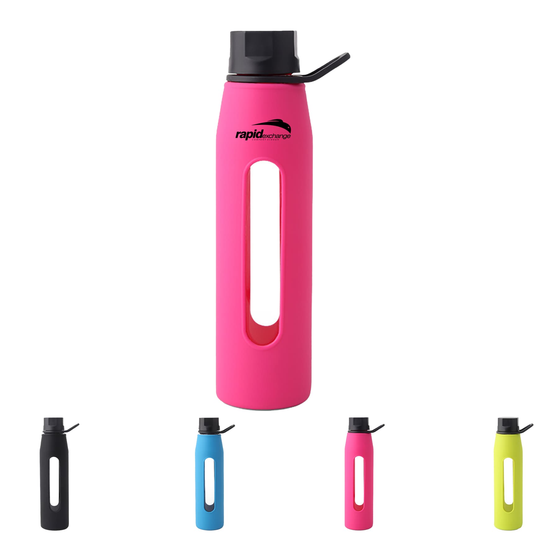 Glass Water Bottles with Silicone Sleeve