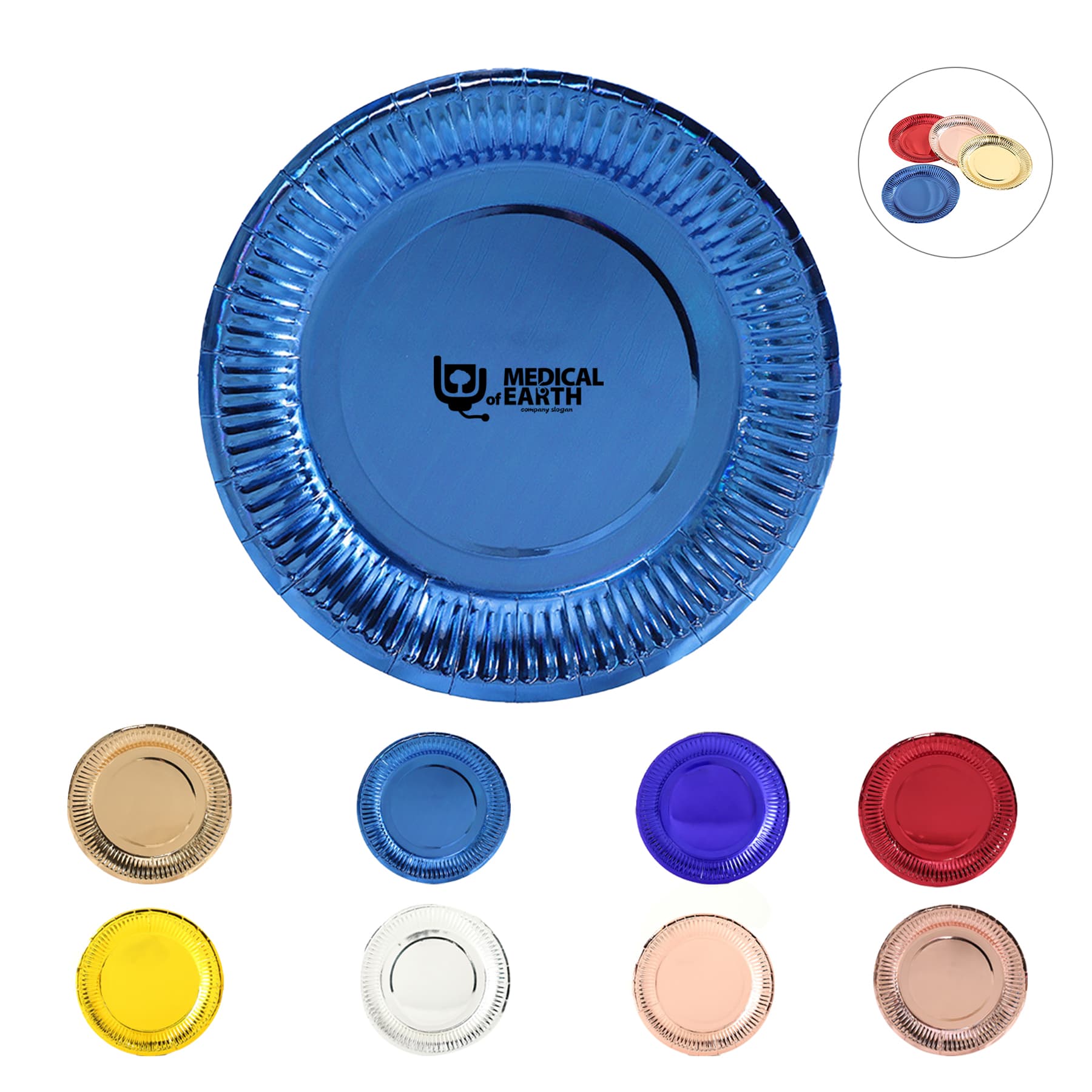 Custom 7" Disposable Party Picnic Salad Dessert Paper Plate