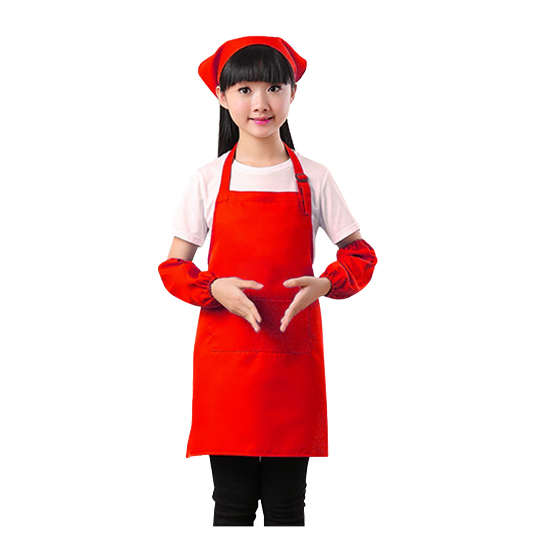 Apron for Kids w/ Pocket and Chef Hat Set