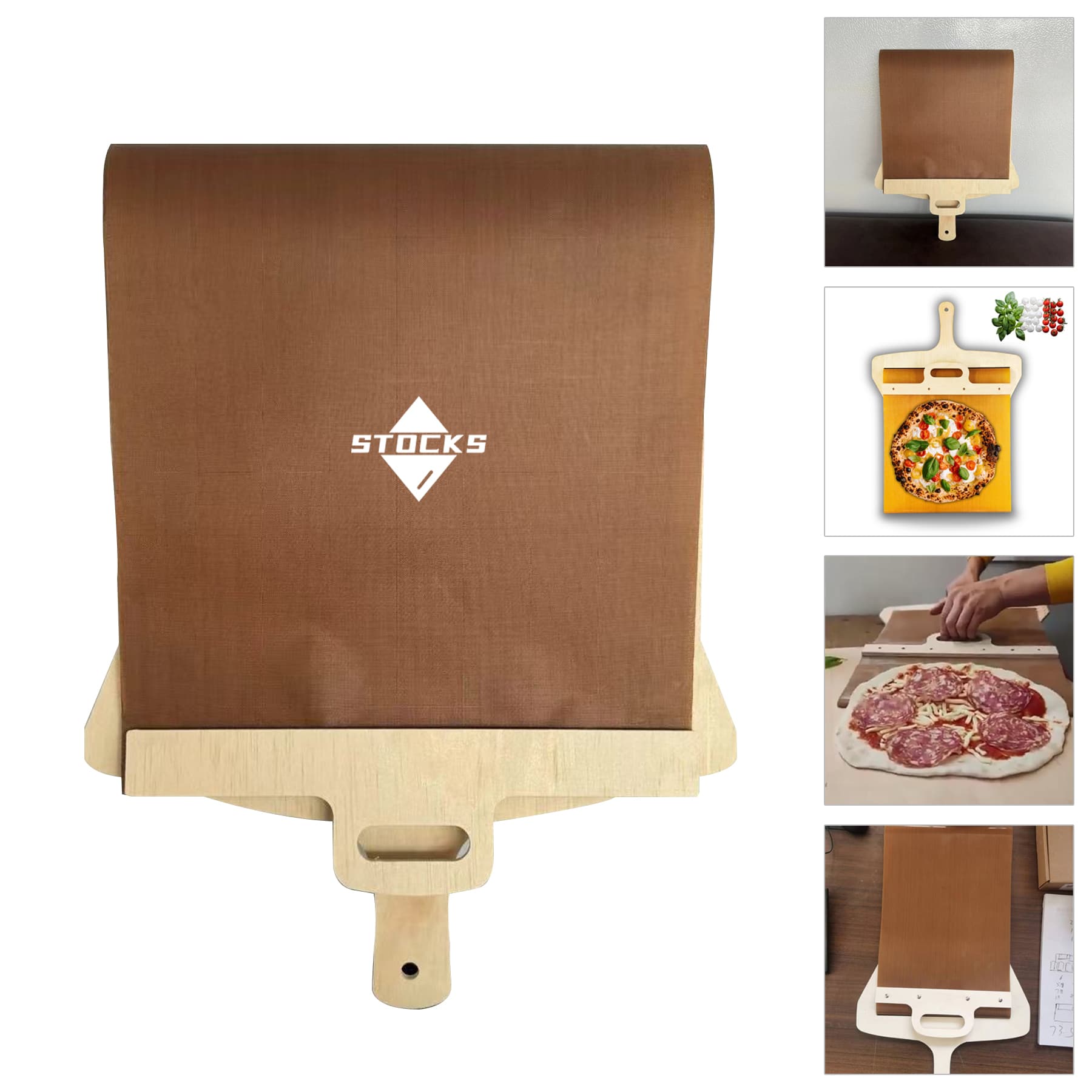 Multi Purpose Premium Natural Wooden Sliding Pizza Tray