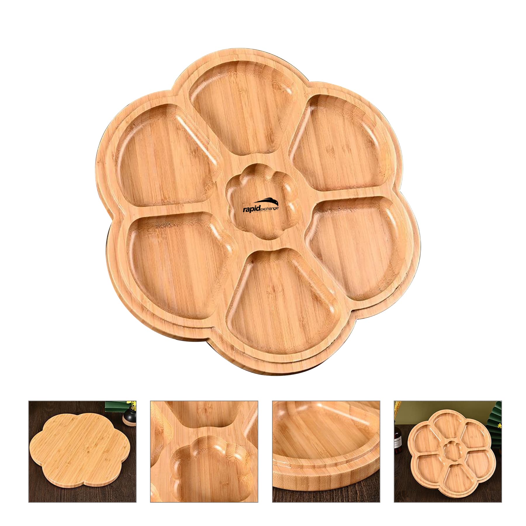 Round Wooden Serving Tray Plate