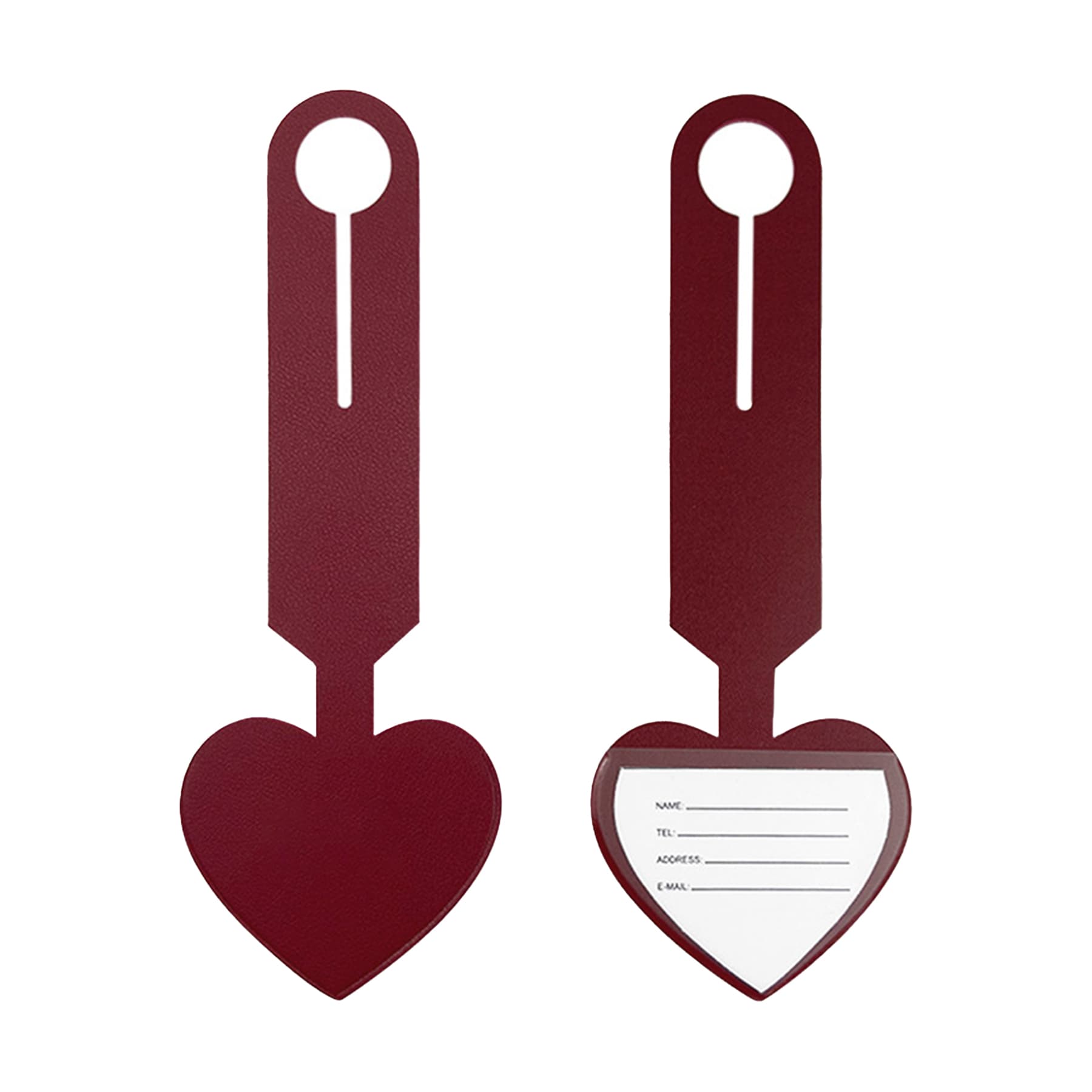 PVC Leather Fashion Heart Luggage Tag