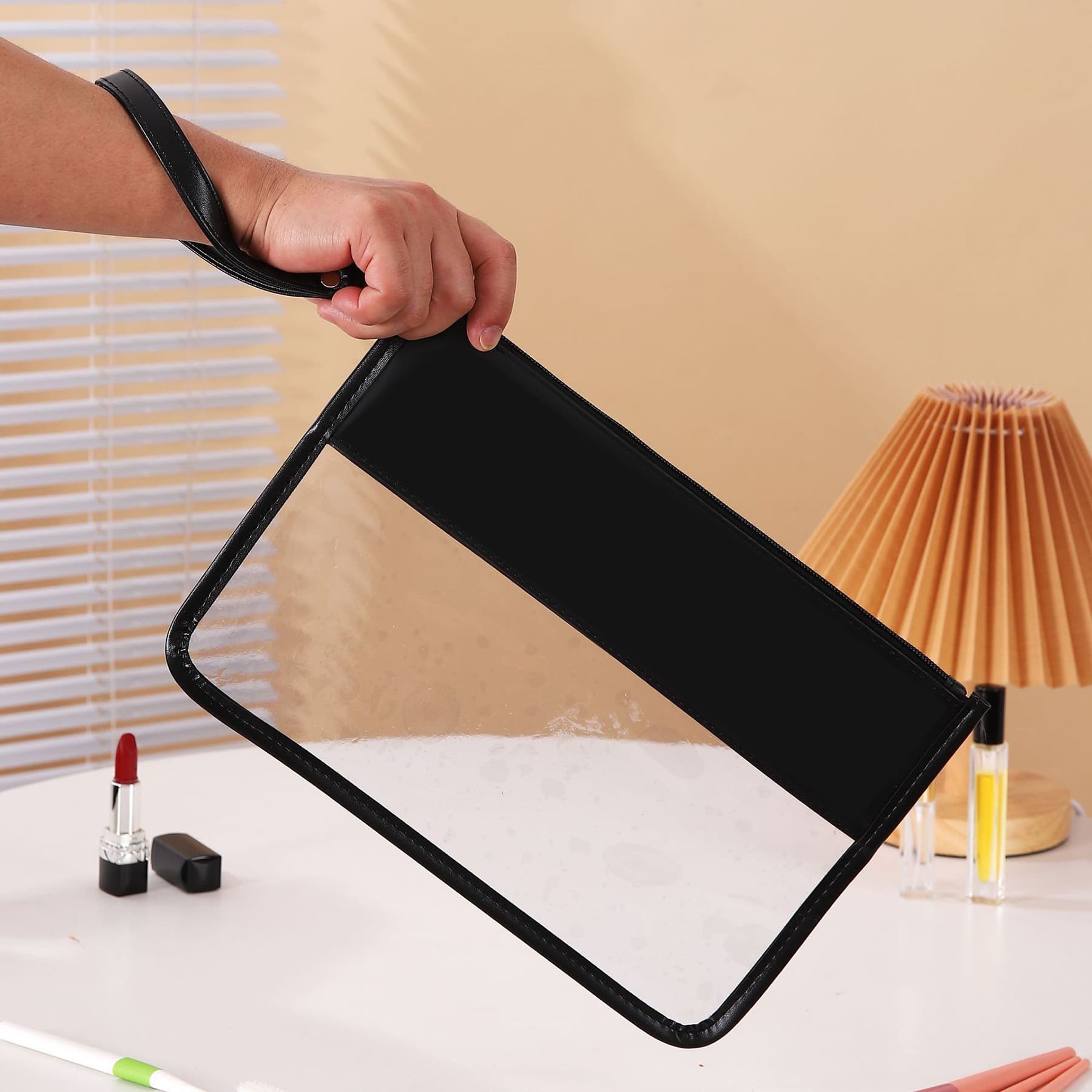 Makeup Bag Transparent PVC Waterproof Portable Zipper Bag