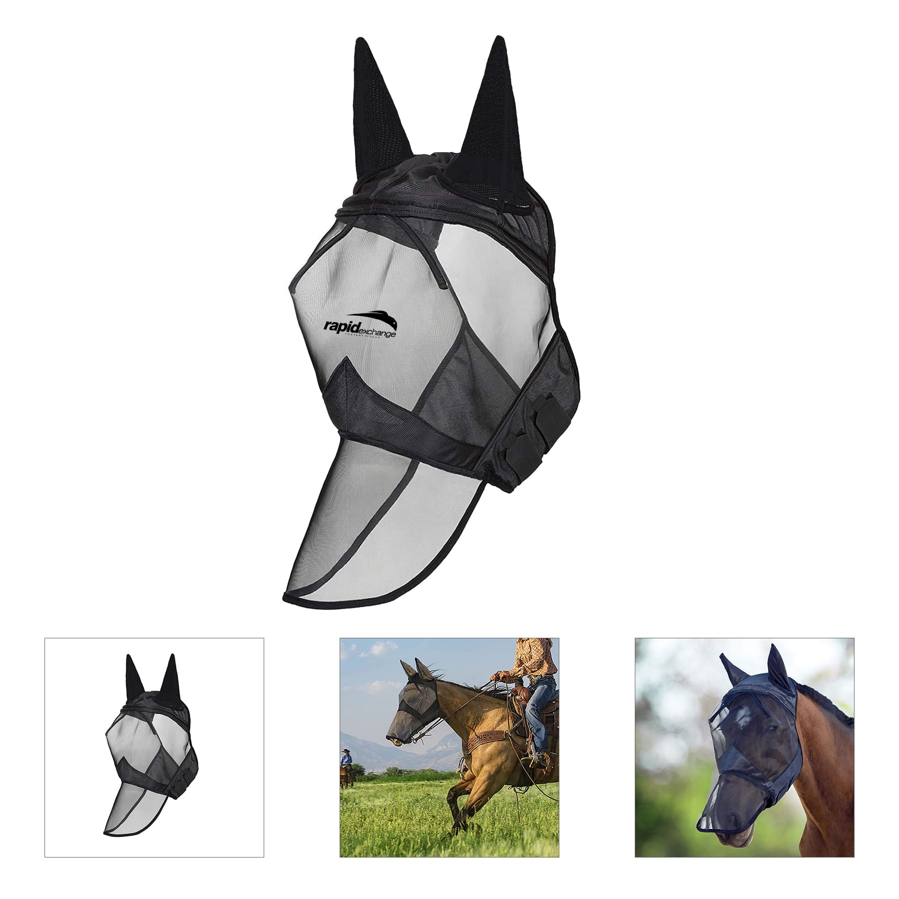 Horse Mesh Fly Mask with Ears