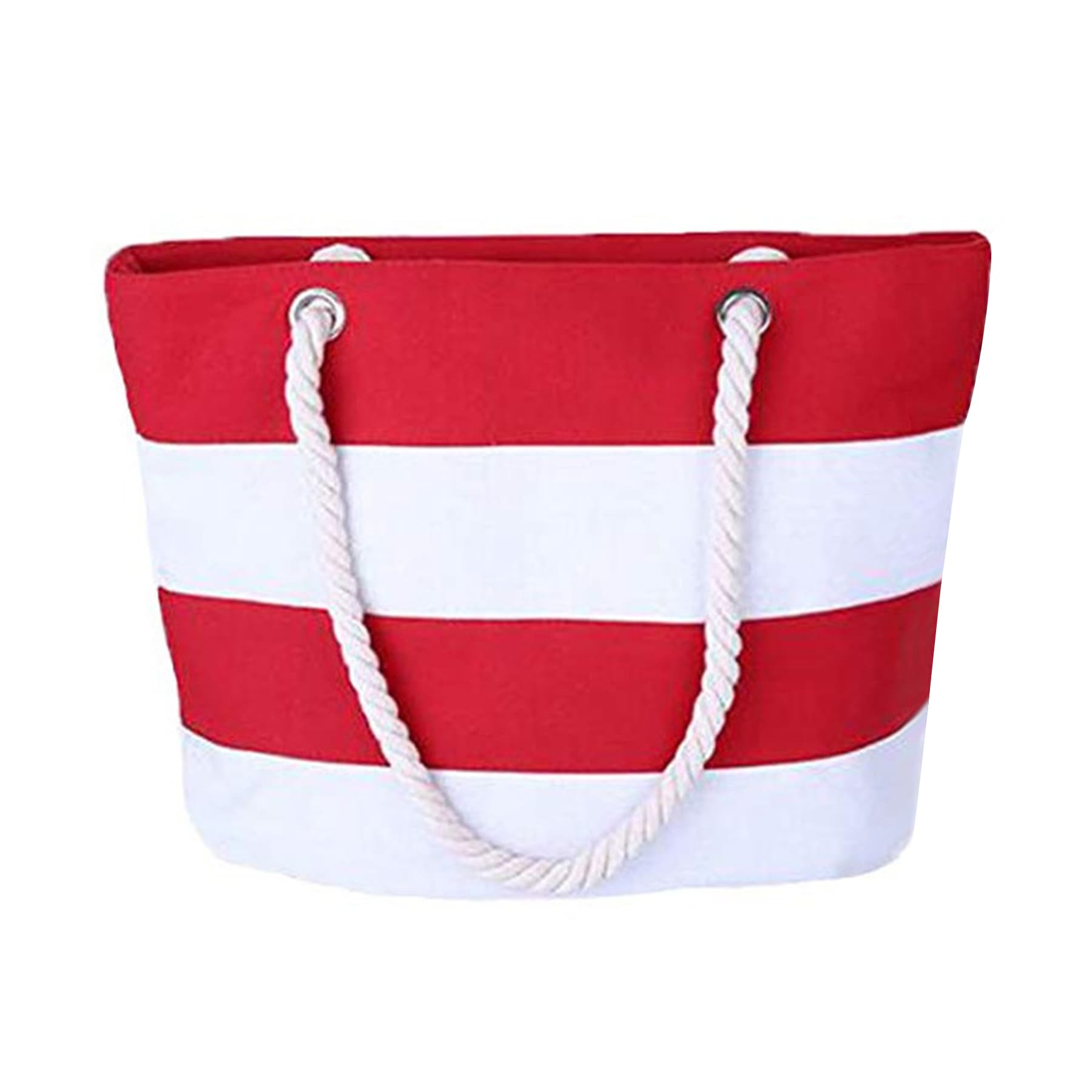Striped Canvas Tote Bag