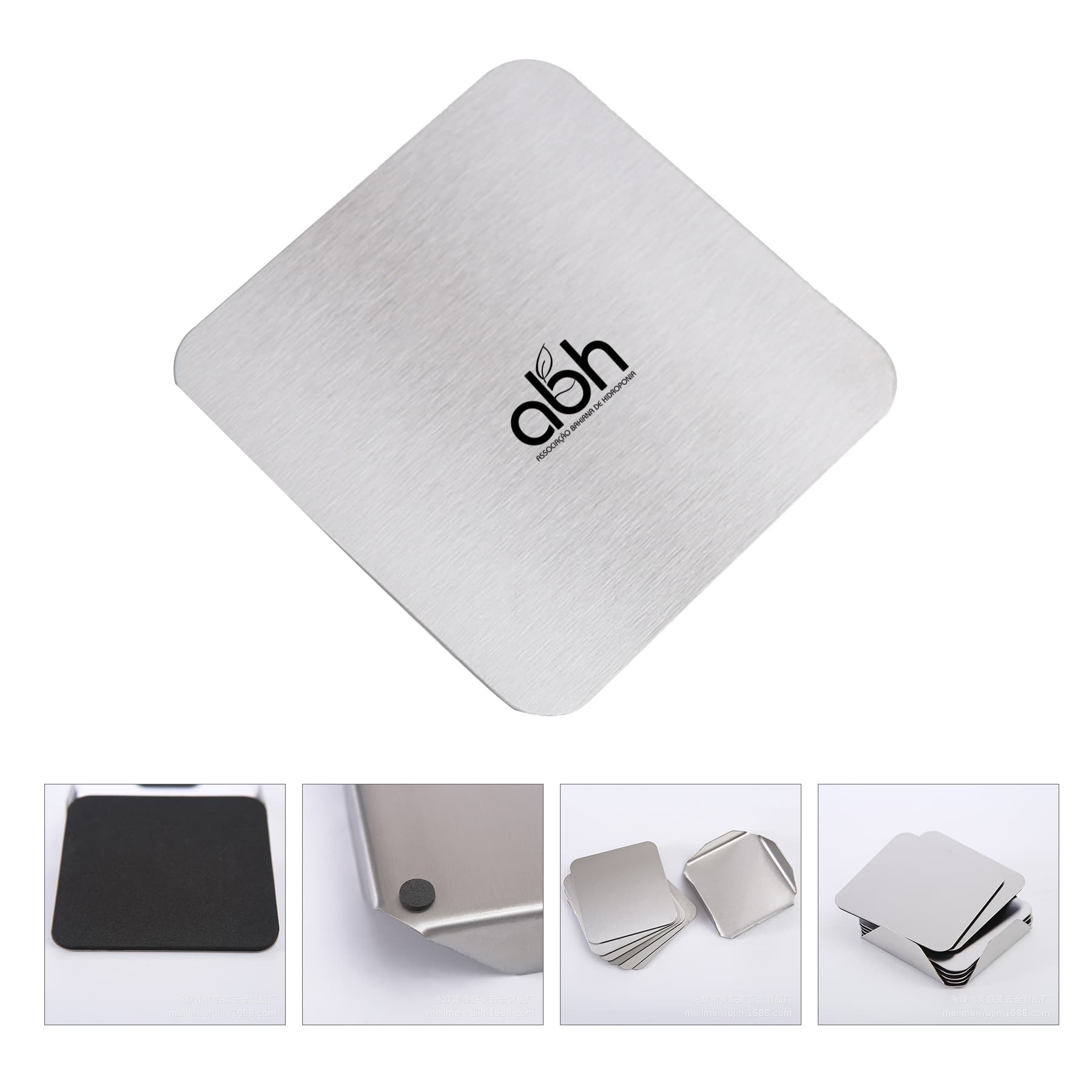 brushed metal coaster