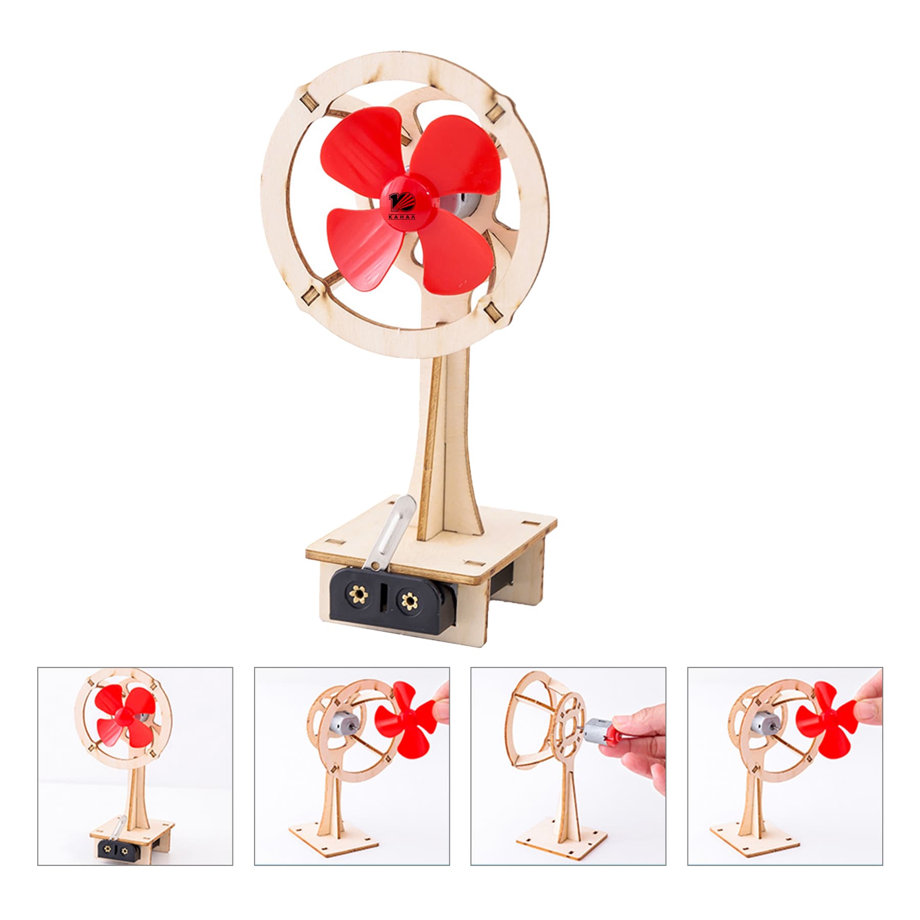 3D Wooden Puzzle Red Fan