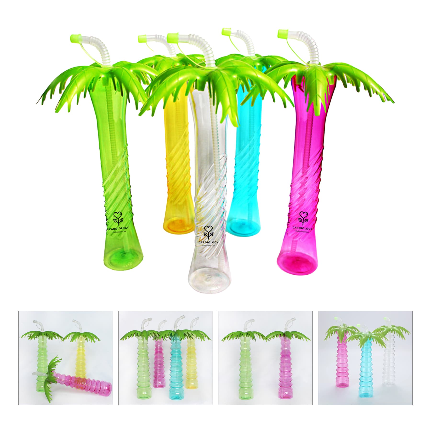 Palm Tree Plastic Yard Glasses